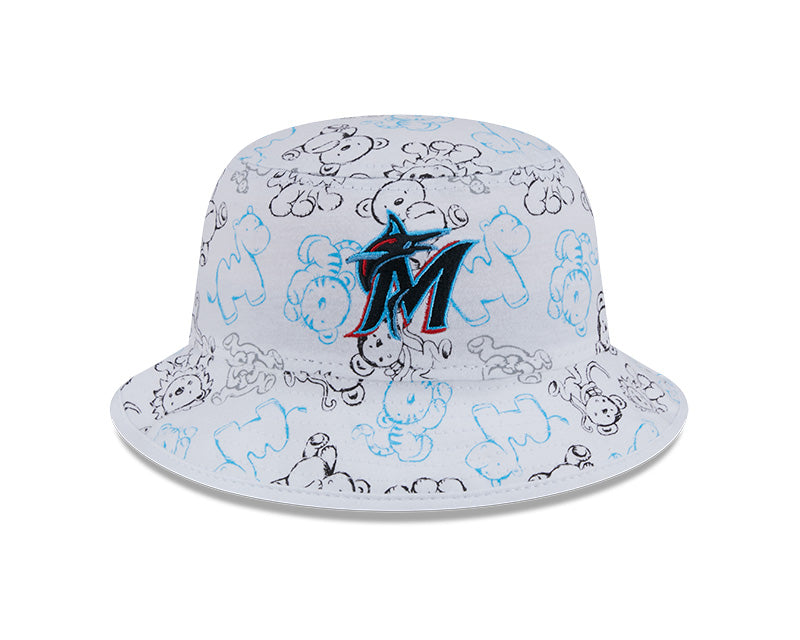 Miami Marlins New Era Kids Characters Bucket Hat - White