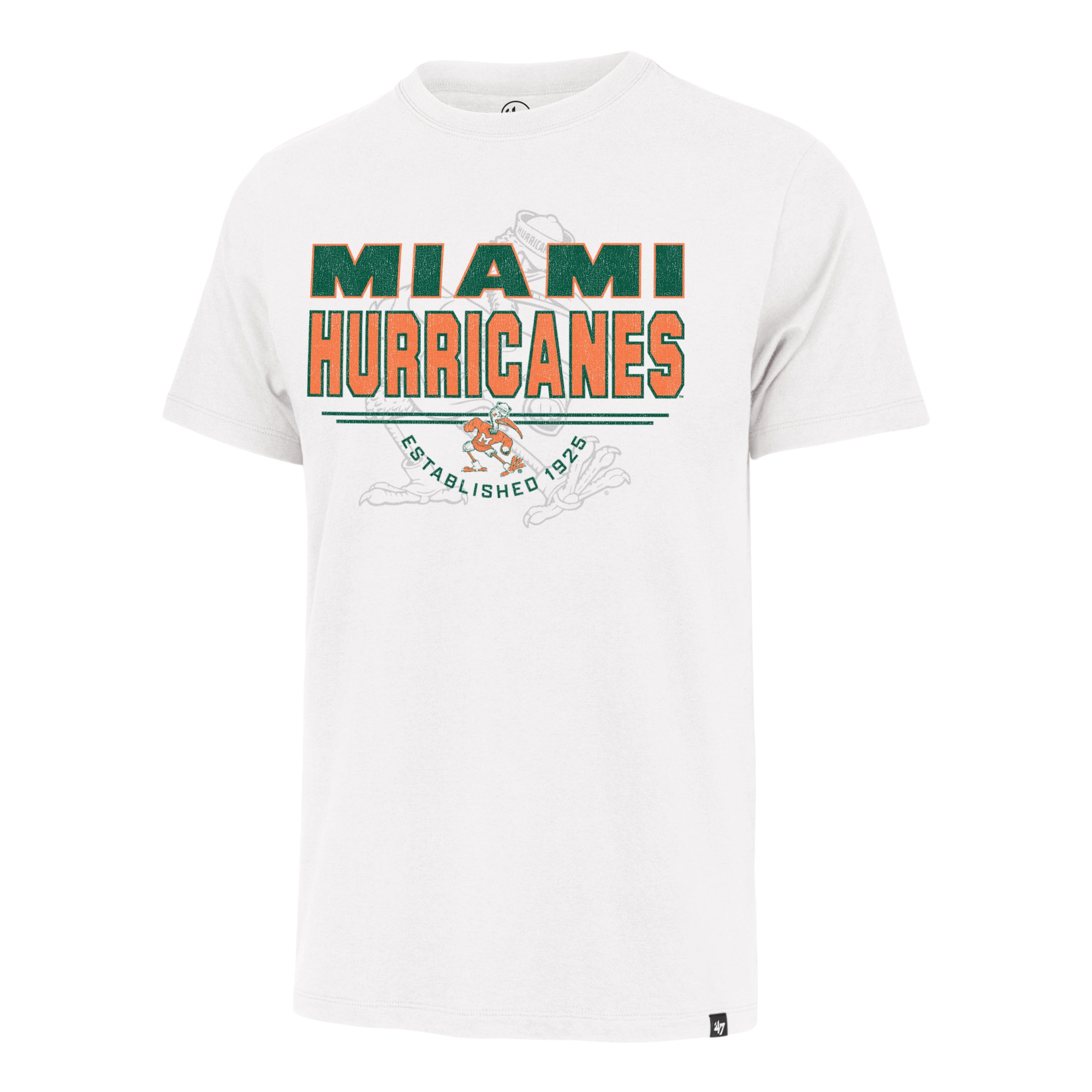 Miami Hurricanes 47 Brand Sebastian Take On Franklin T-Shirt - White Wash