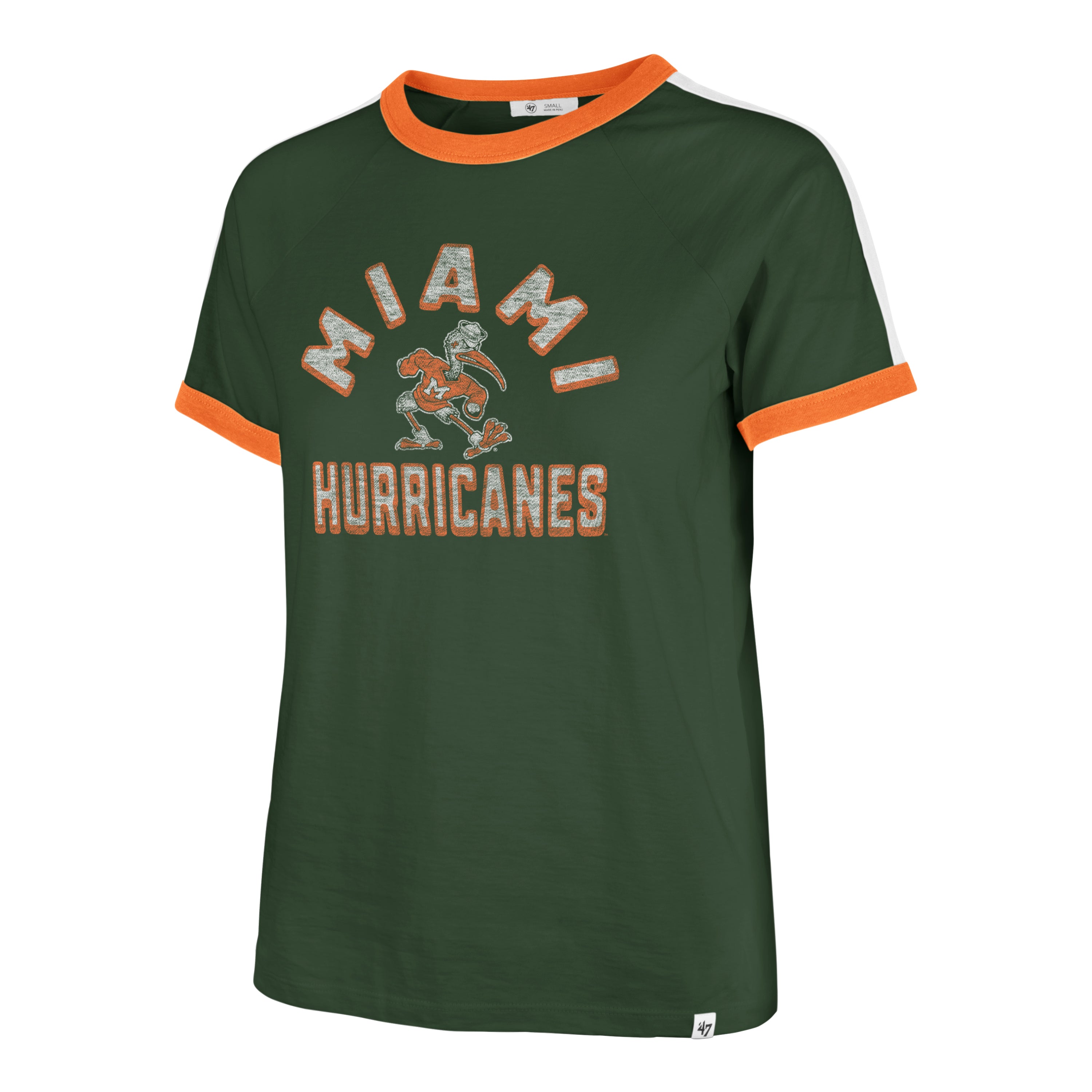 Miami Hurricanes 47 Brand Womens Double Header Sweet Heat T-Shirt - Green