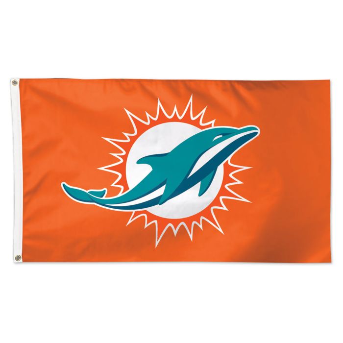 Miami Dolphins 3' x 5' Deluxe Bold Logo Flag - Orange