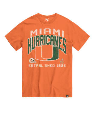 Miami Hurricanes 47 Brand Turned Up Franklin T-Shirt - Orange