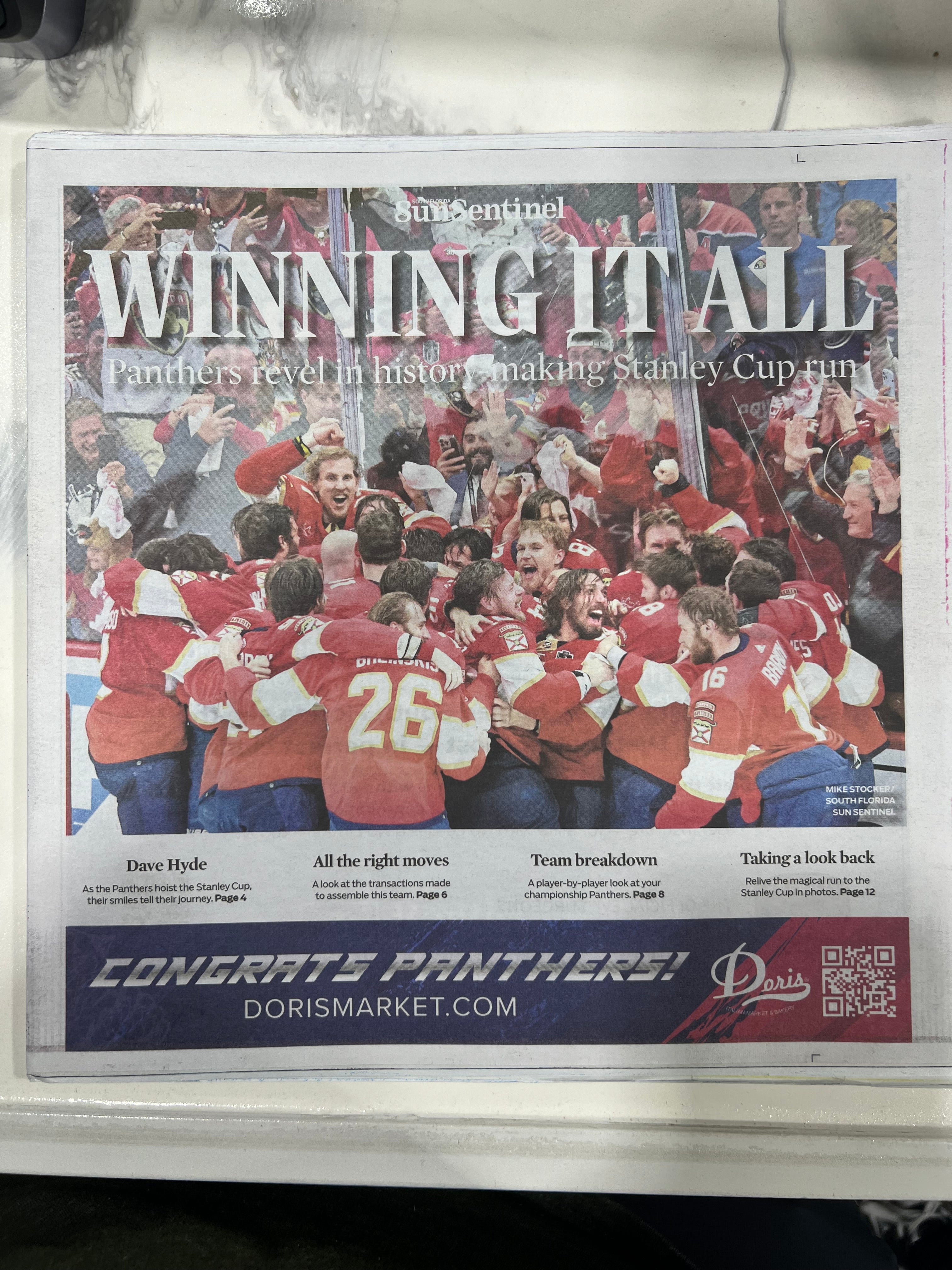 Florida Panthers SunSentinel Champs Special