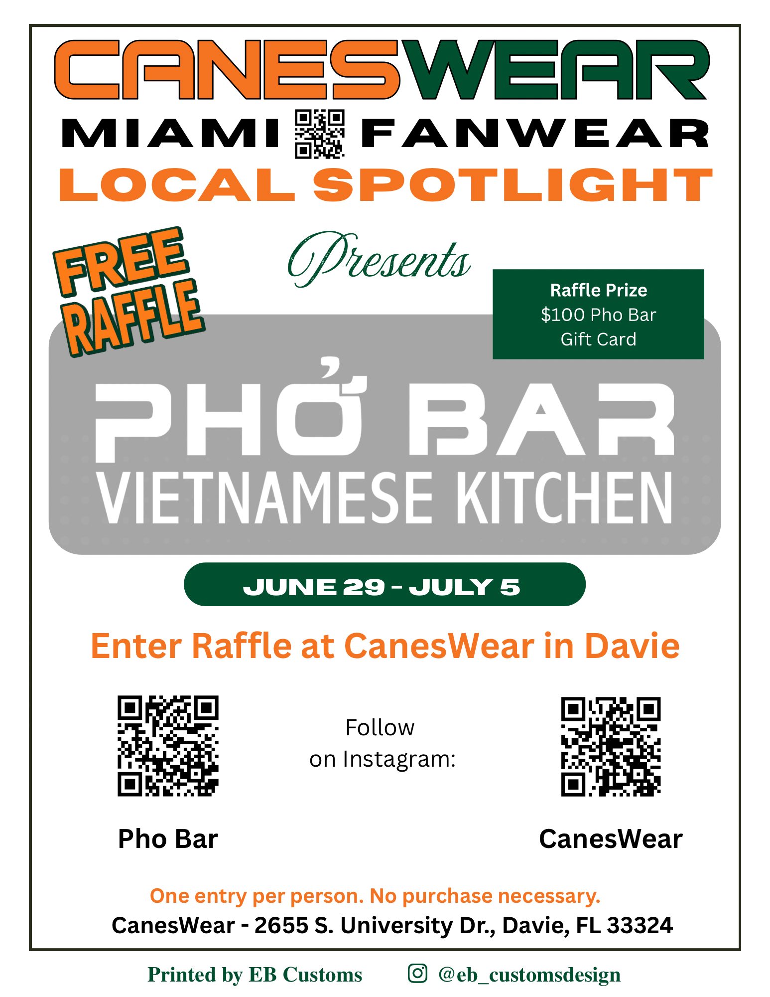 CanesWear Local Spotlight Raffle