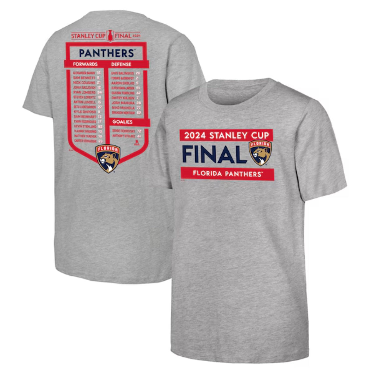 Florida Panthers NHL Toddler Stanley Cup Champions Roster T-Shirt - Grey