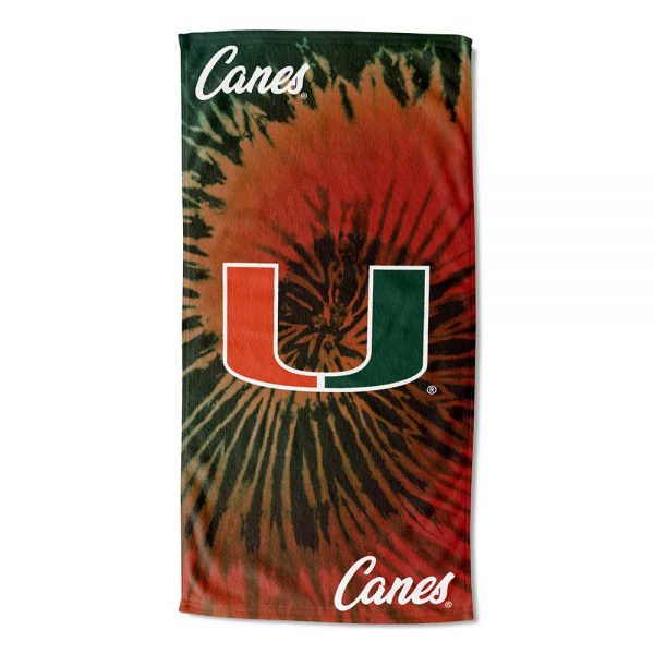 Miami Hurricanes Psychedelic Beach Towel - 30" x 60"