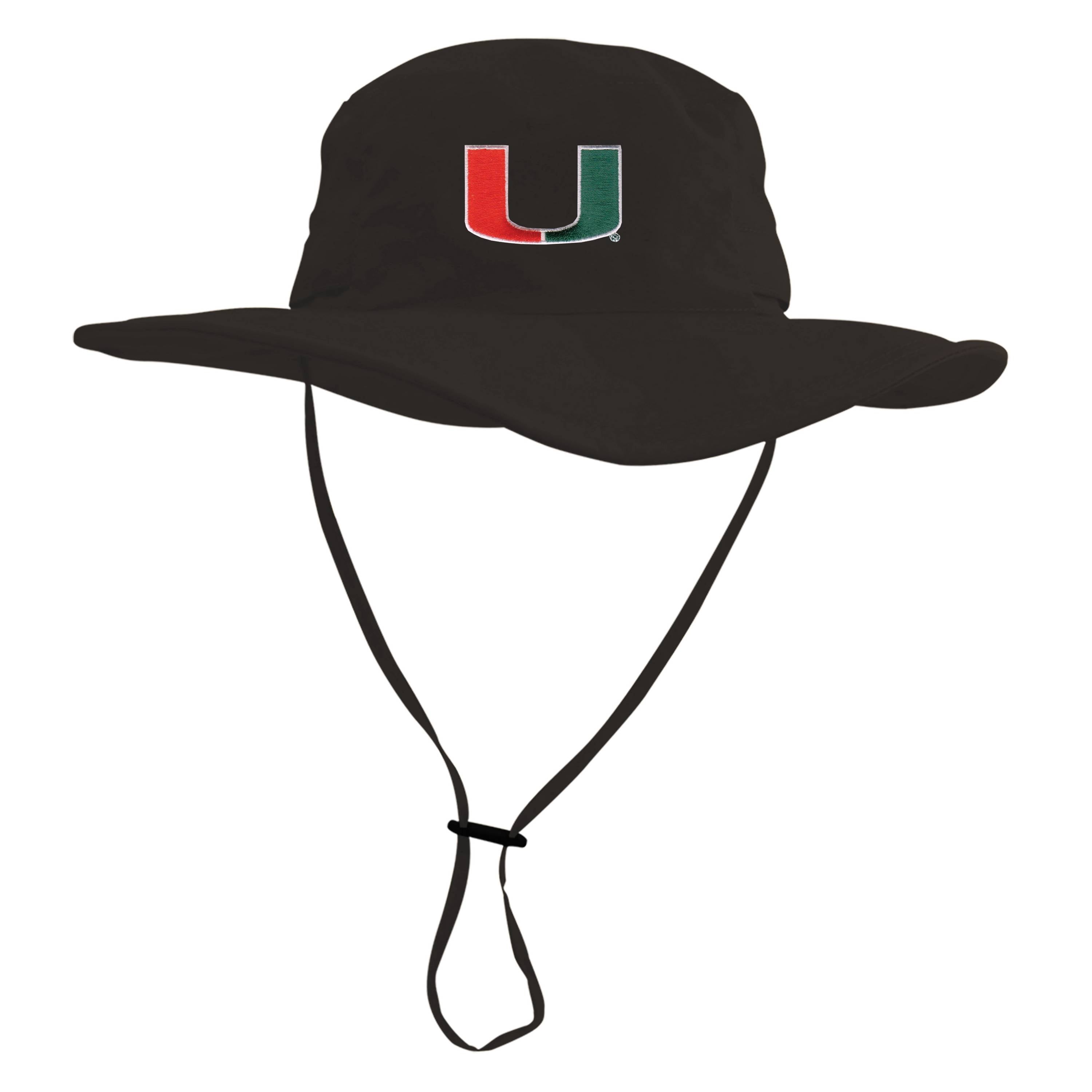 Miami Hurricanes LogoFit U Logo Outback Boonie Hat - Black