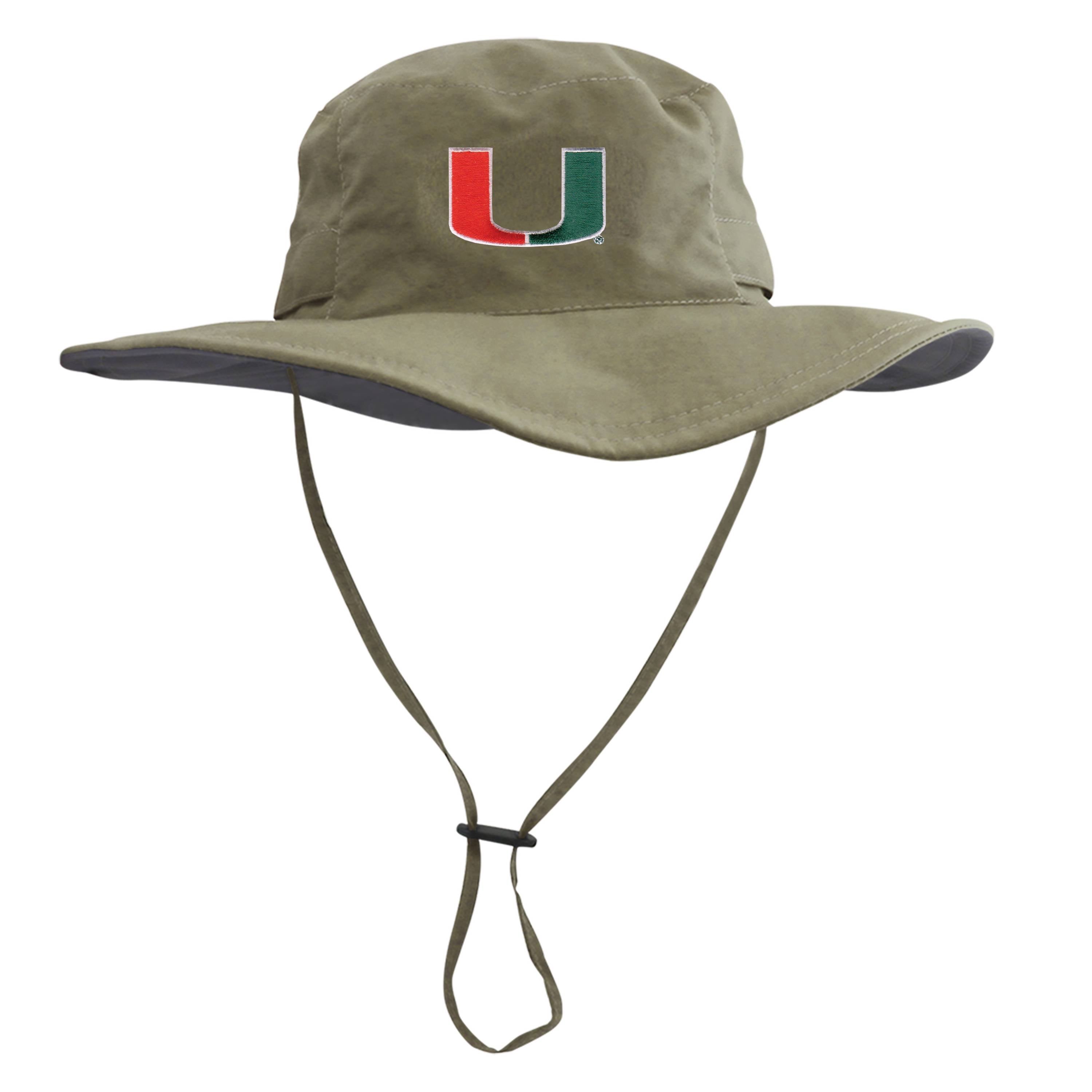 Miami Hurricanes LogoFit U Logo Outback Boonie Hat - Sage
