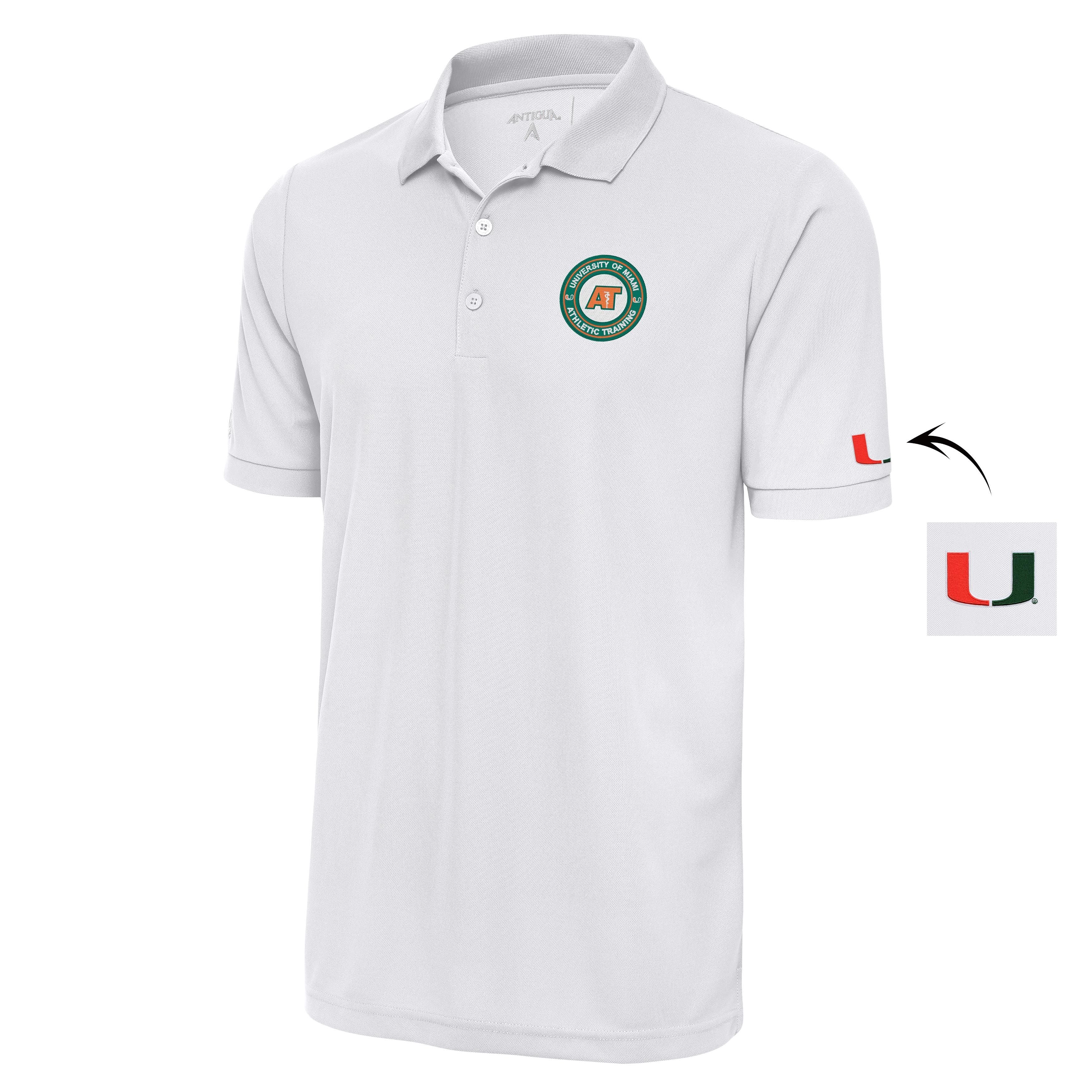 University of Miami Men's Athletic Training Legacy Pique Polo - White
