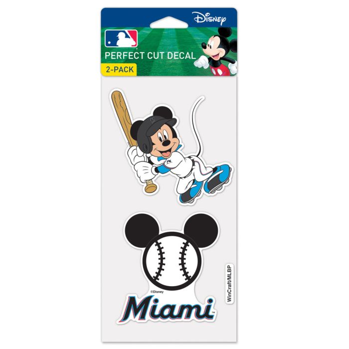 Miami Marlins Mickey Perfect Cut Decal  2-pack