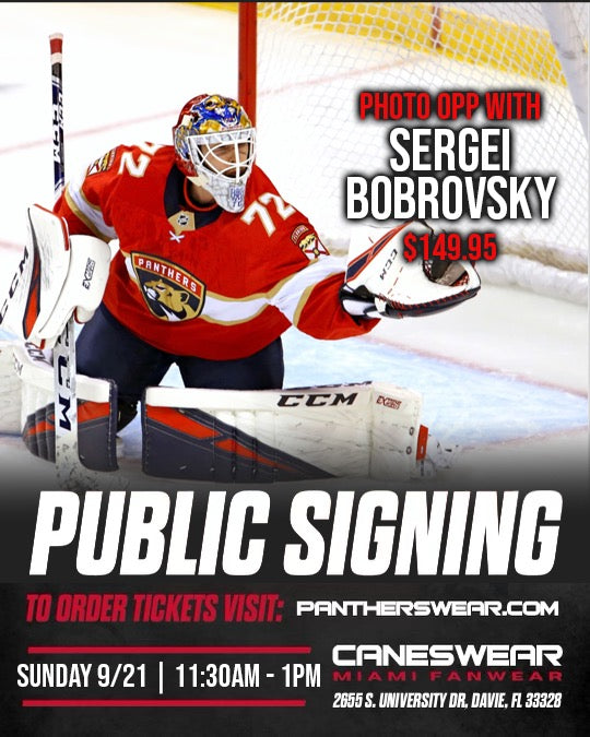 PHOTO OPP WITH Sergei "Bob" Bobrovsky Florida Panthers