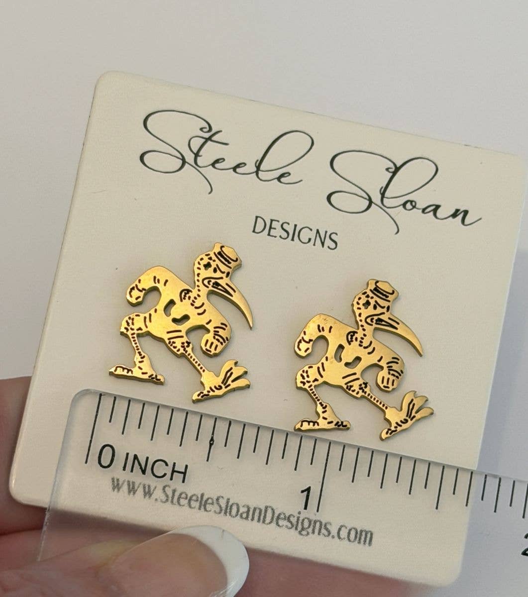 University of Miami Sebastian the Ibis Earrings: Sebastian Mascot Gameday Jewelry