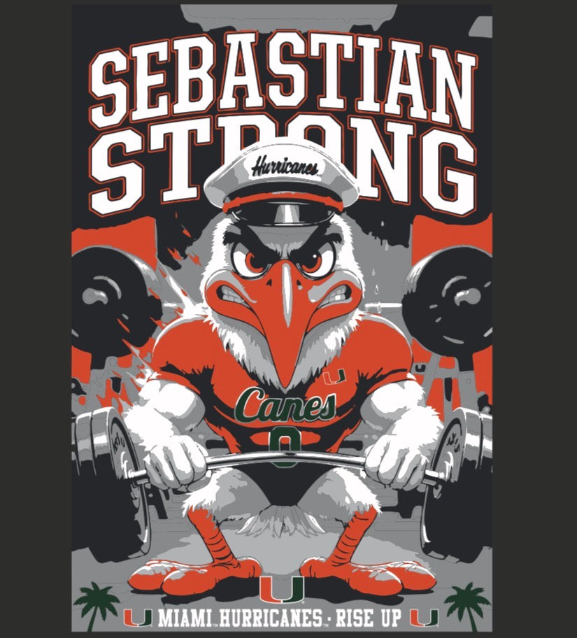 Miami Hurricanes Sebastian Strong T-Shirt - Black