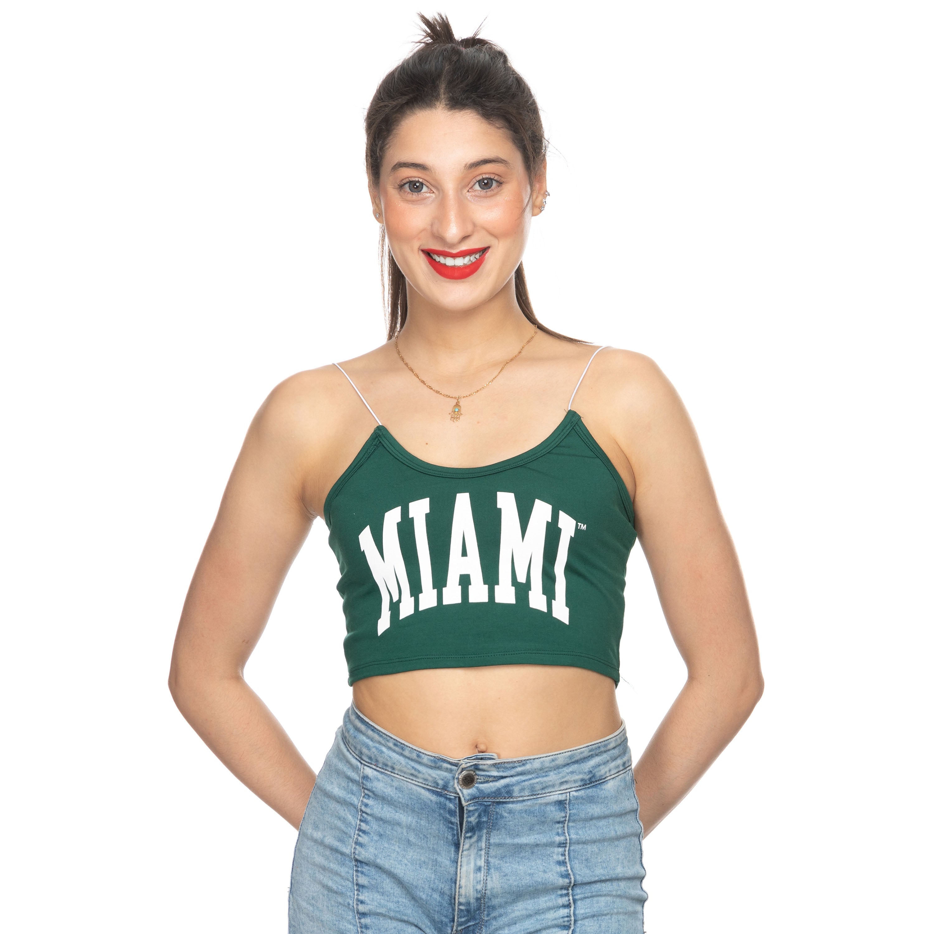 Miami Hurricanes ZooZatz Miami Skinny Strap Tank - Green