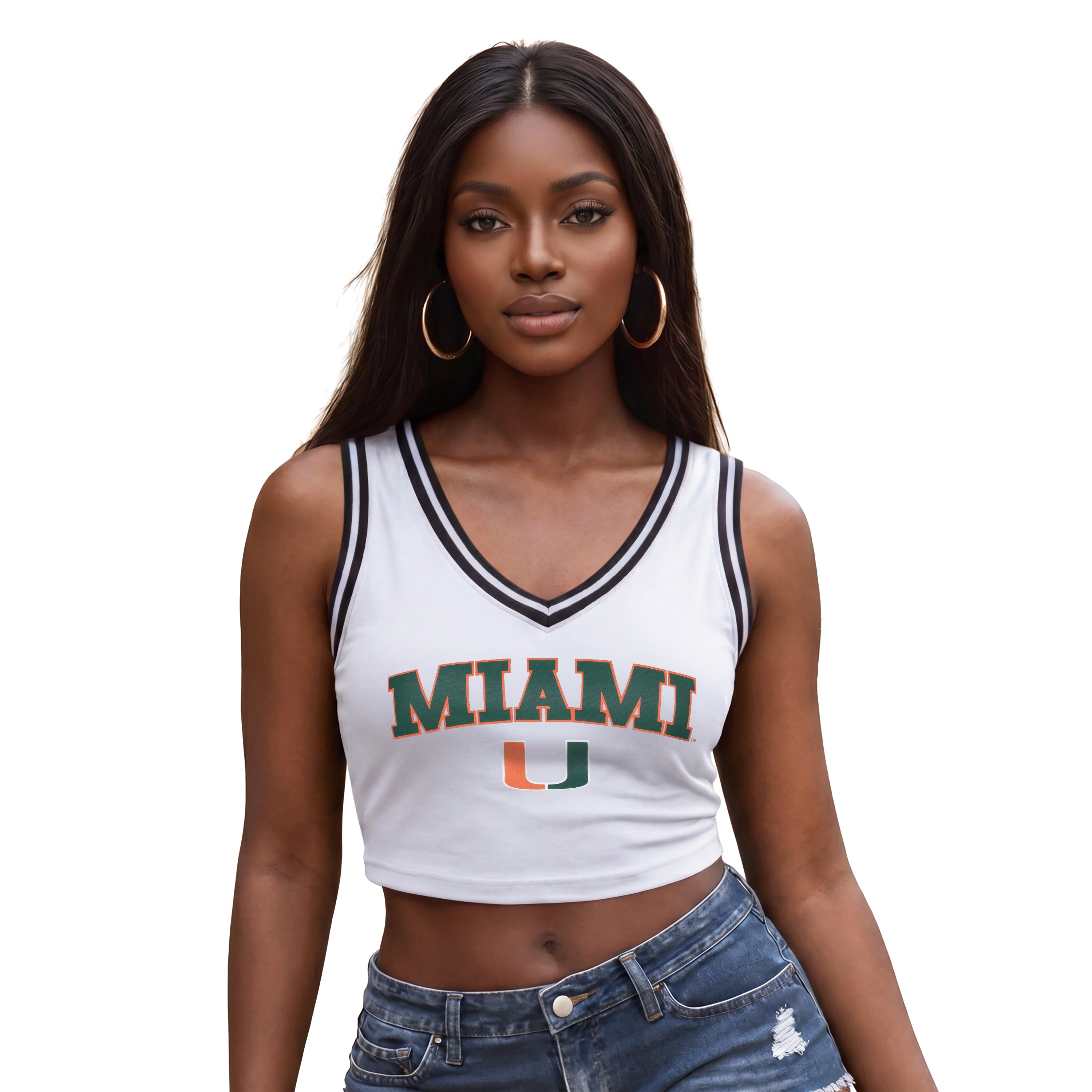 Miami Hurricanes ZooZatz Basketball Tank - White