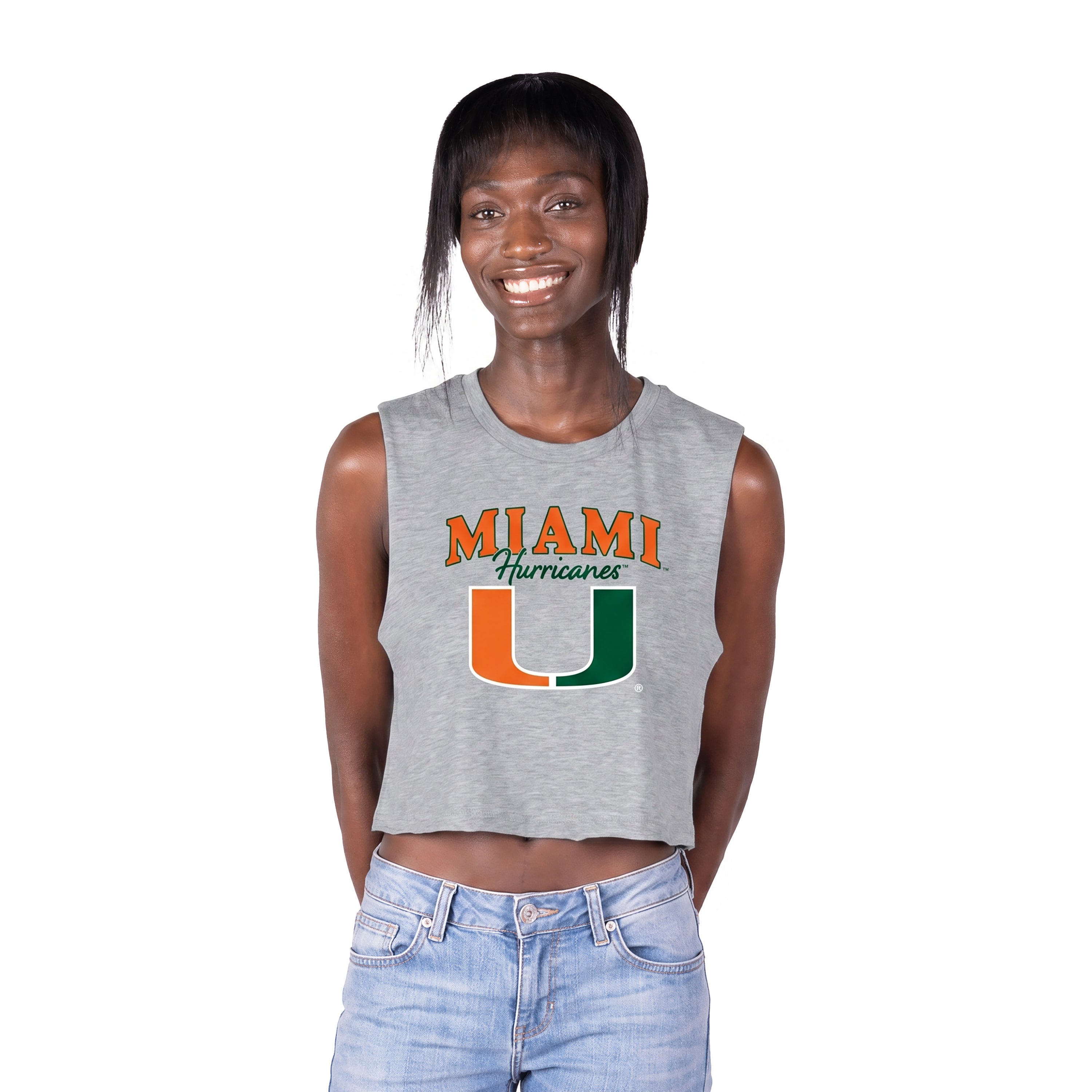 Miami Hurricanes ZooZatz Miami U Muscle Tank - Gray
