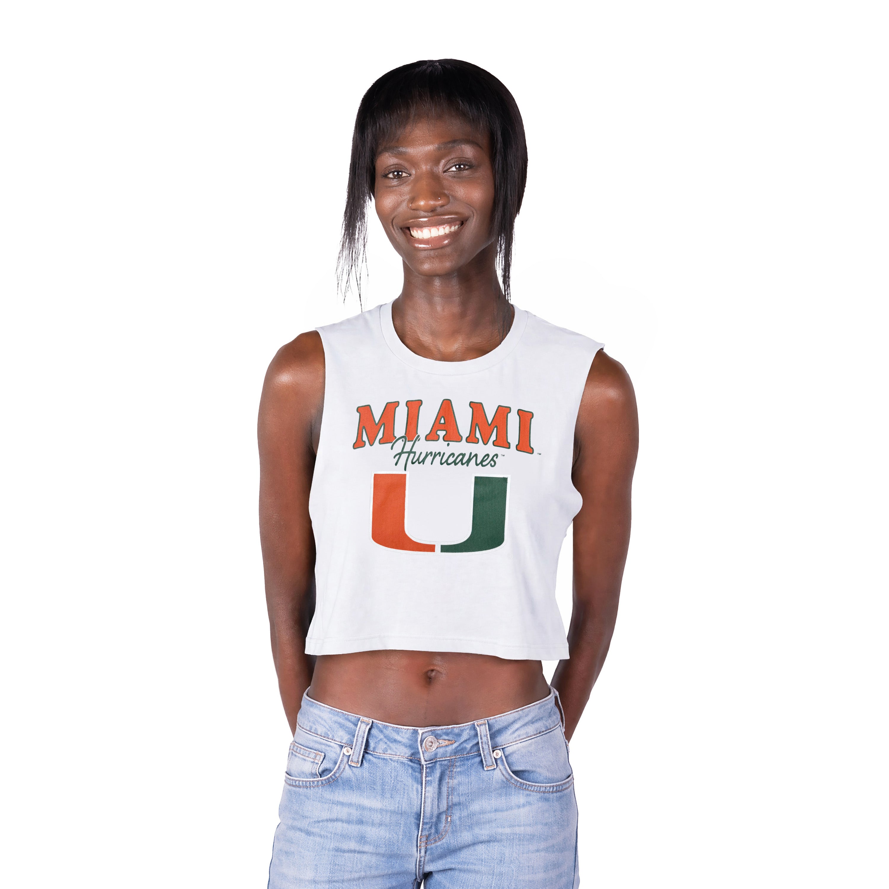 Miami Hurricanes ZooZatz Miami U Muscle Tank - White