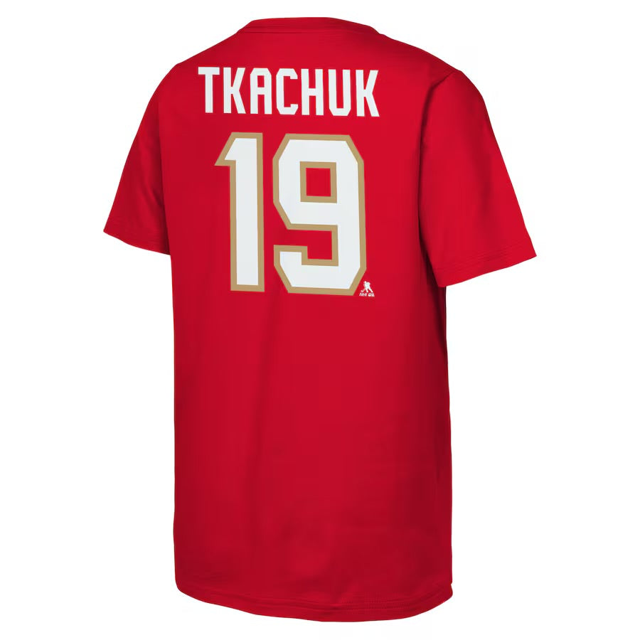 Florida Panthers Kids Stanley Cup Champions Matthew Tkachuk T-Shirt - Red