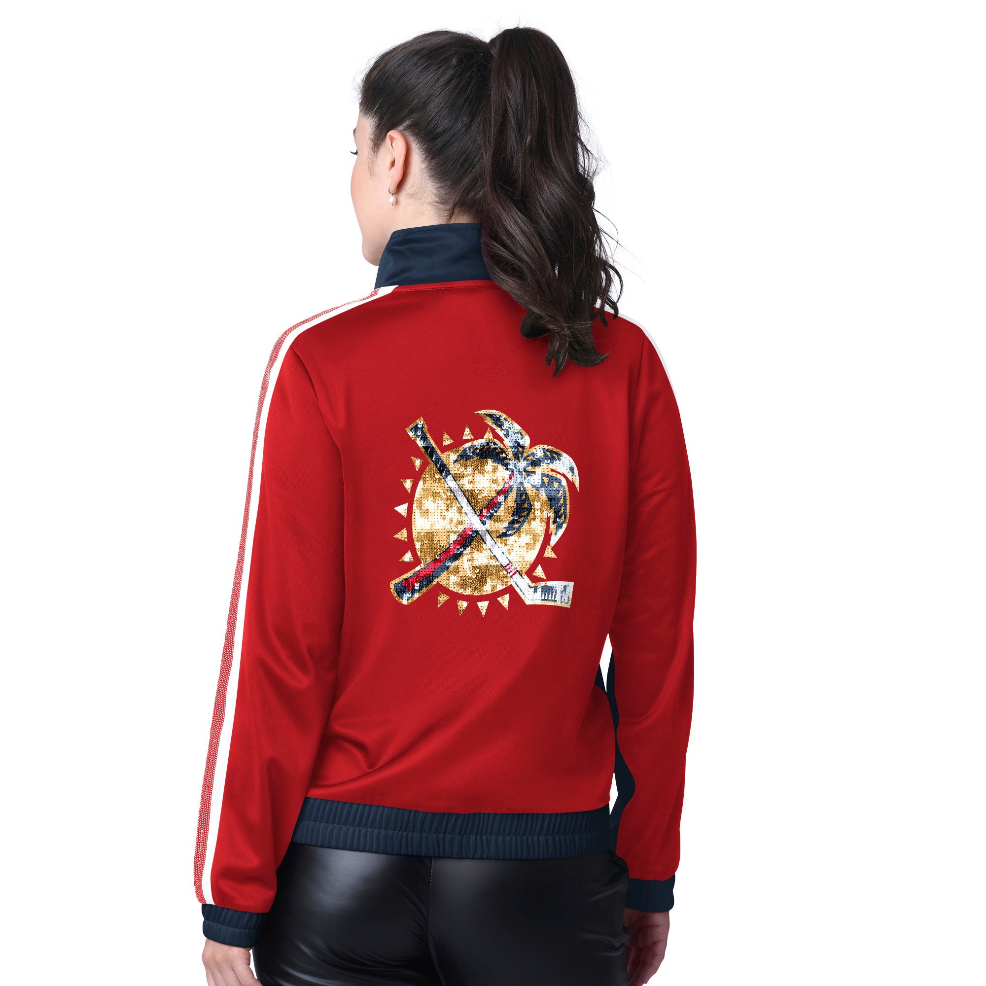 Florida Panthers Women's G-III Full-Zip Sequin Cheer Jacket - Red/Navy