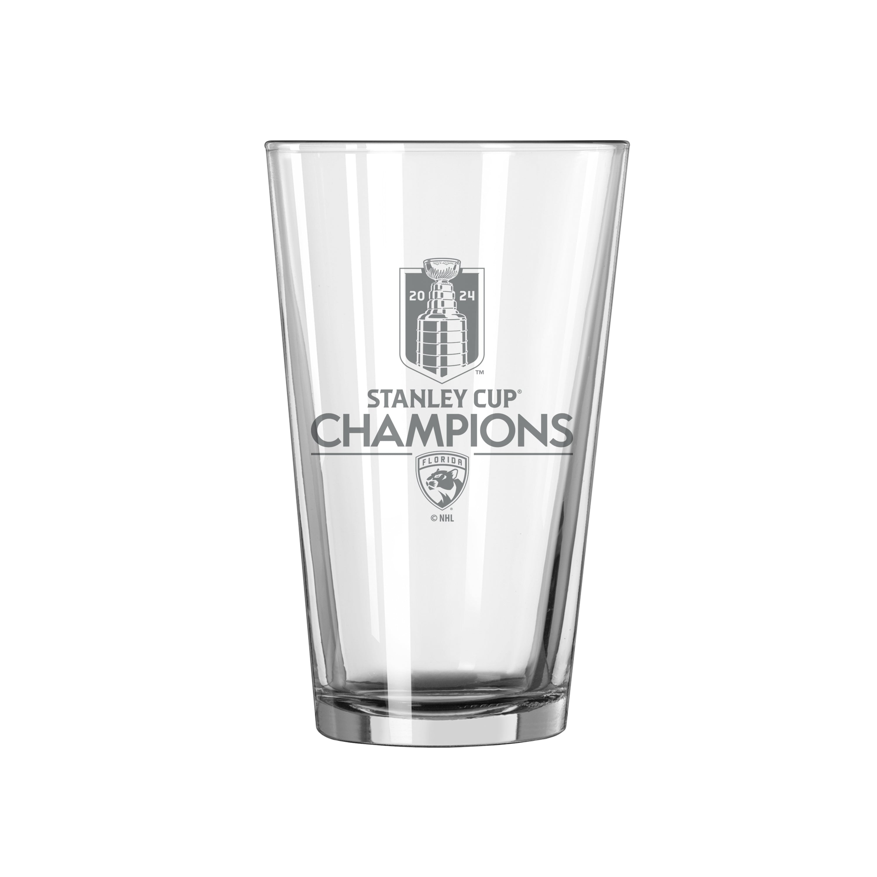 Florida Panthers 2024 Stanley Cup Champions  Etched Pint Glass -16oz