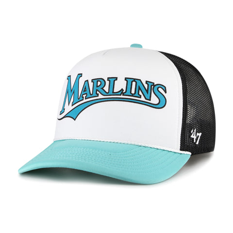 Miami Marlins 47 Brand Cooperstown Rewind Script Trucker Hat