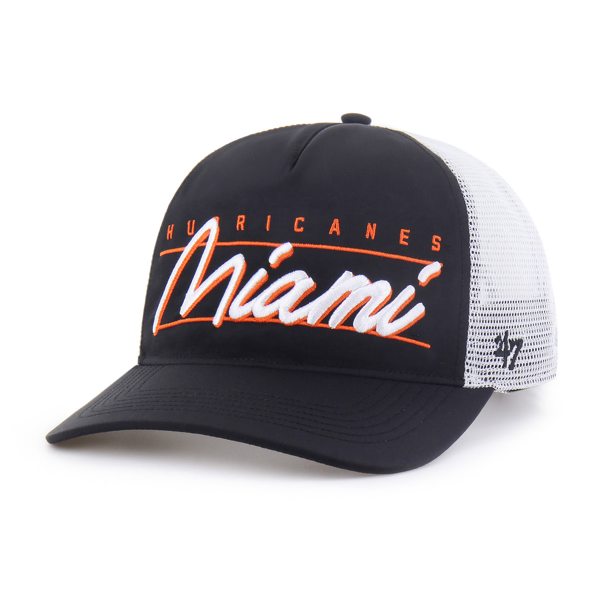 Miami Hurricanes 47 Brand BRRR Condor Trucker Hat - Black/White