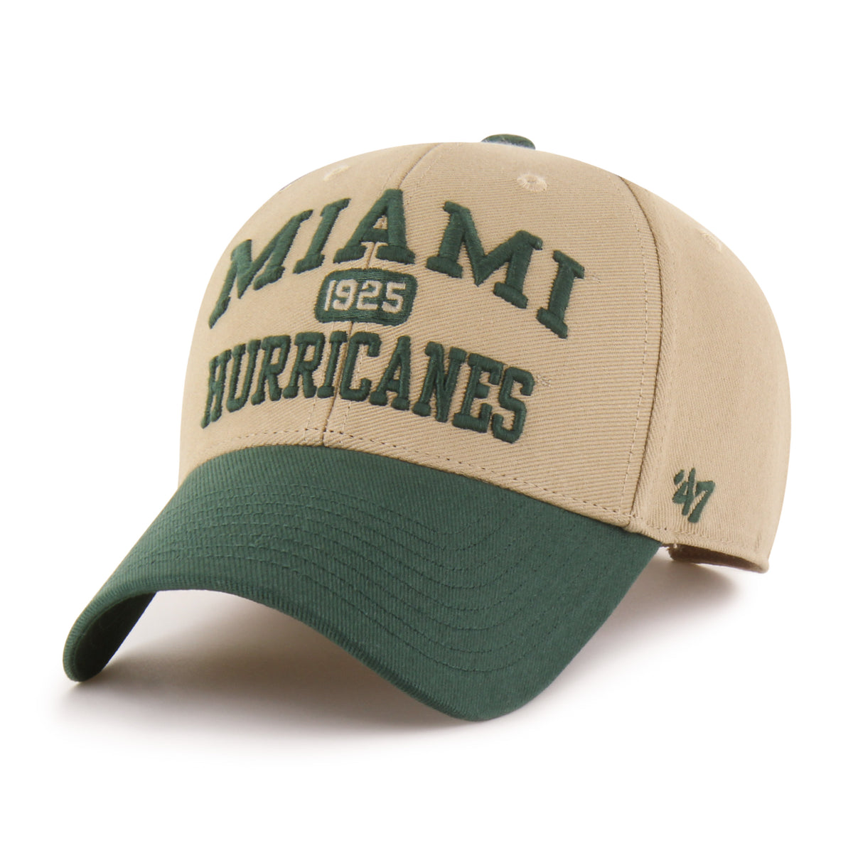 Miami Hurricanes 47 Brand Broke Line MVP Hat - Khaki