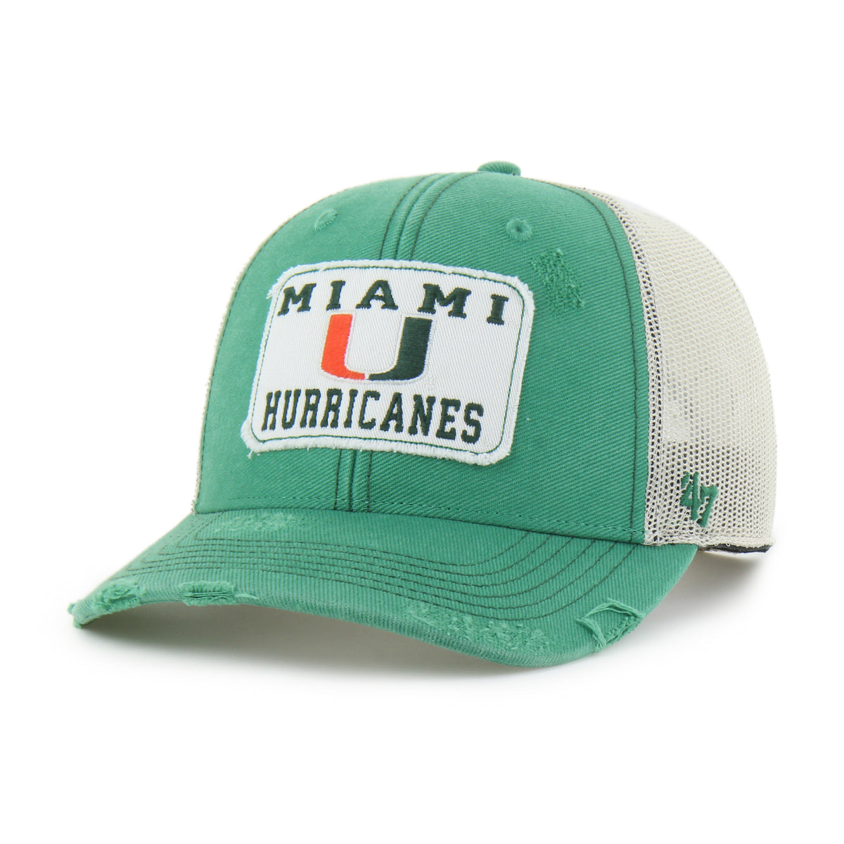 Miami Hurricanes 47 Brand Egremont Trucker Hat - Mixed Green/Cream