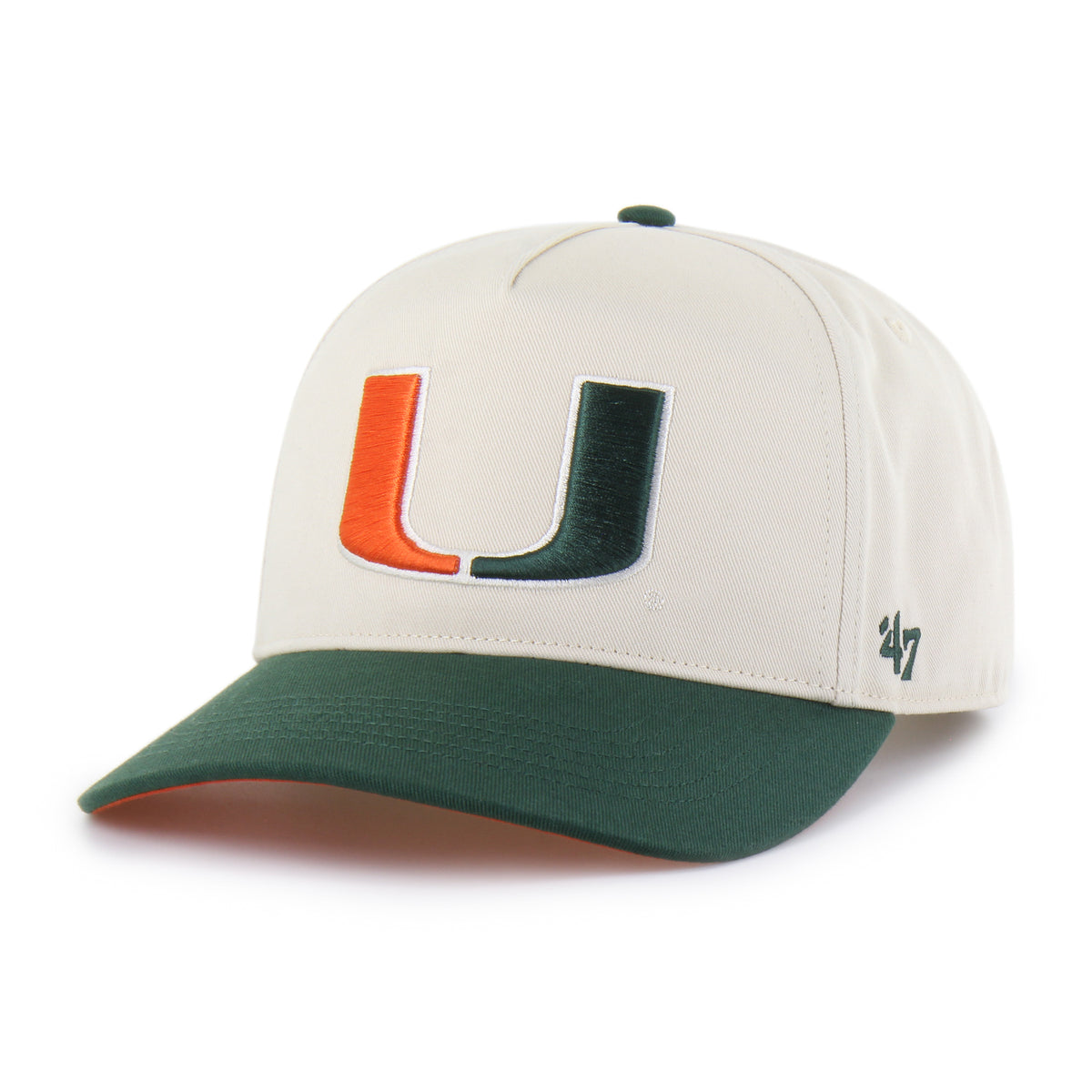 Miami Hurricanes 47 Brand Two Tone Hitch Adjustable Hat - Natural