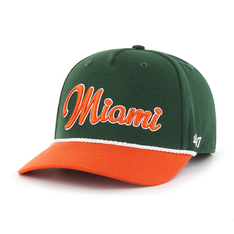 Miami Hurricanes 47 Brand Overhand Script Rope MVP Hat - Green/Orange