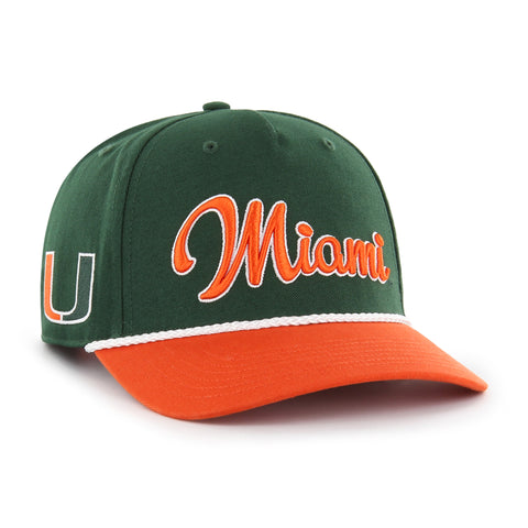 Miami Hurricanes 47 Brand Overhand Script Rope MVP Hat - Green/Orange