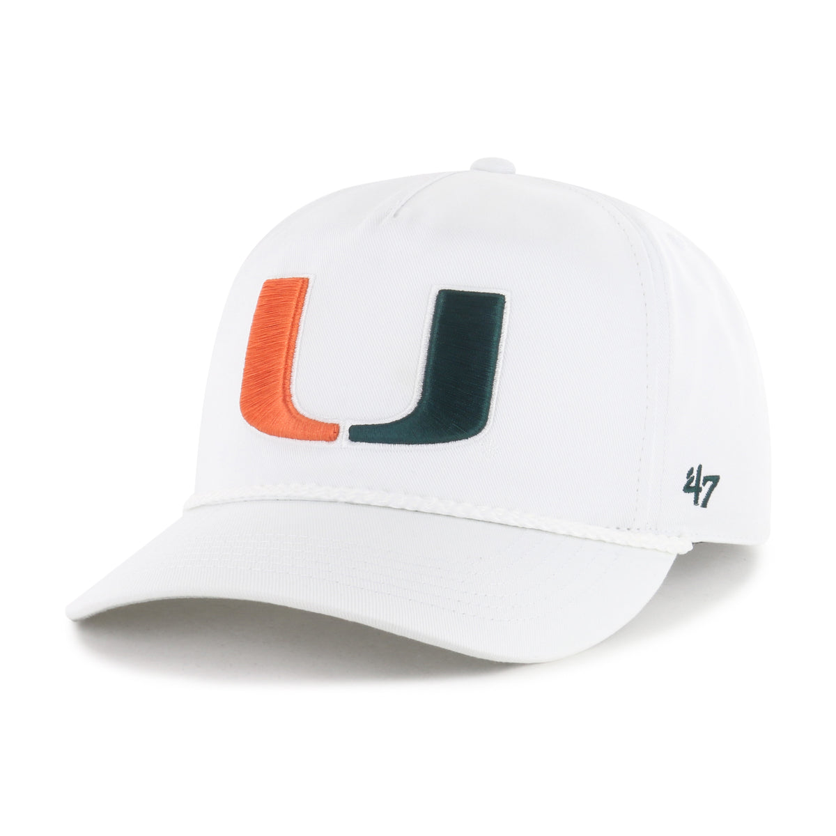 Miami Hurricanes 47 Brand Rope Hitch Adjustable Hat - White