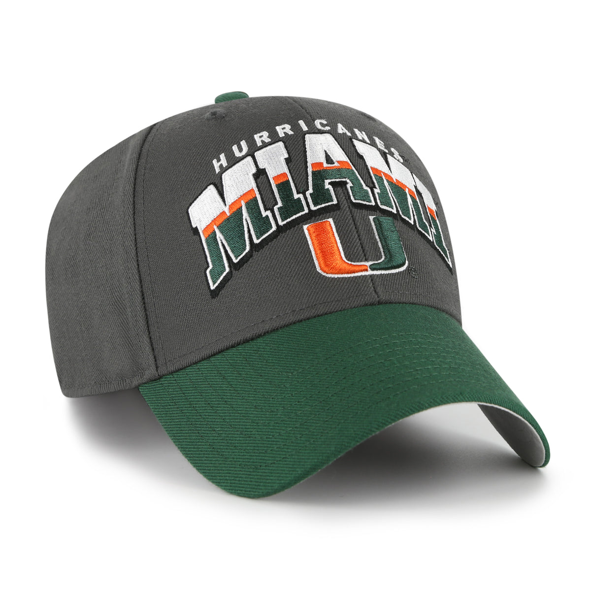 Miami Hurricanes 47 Brand Seymoore Clean UP Adjustable Hat - Mixed Green