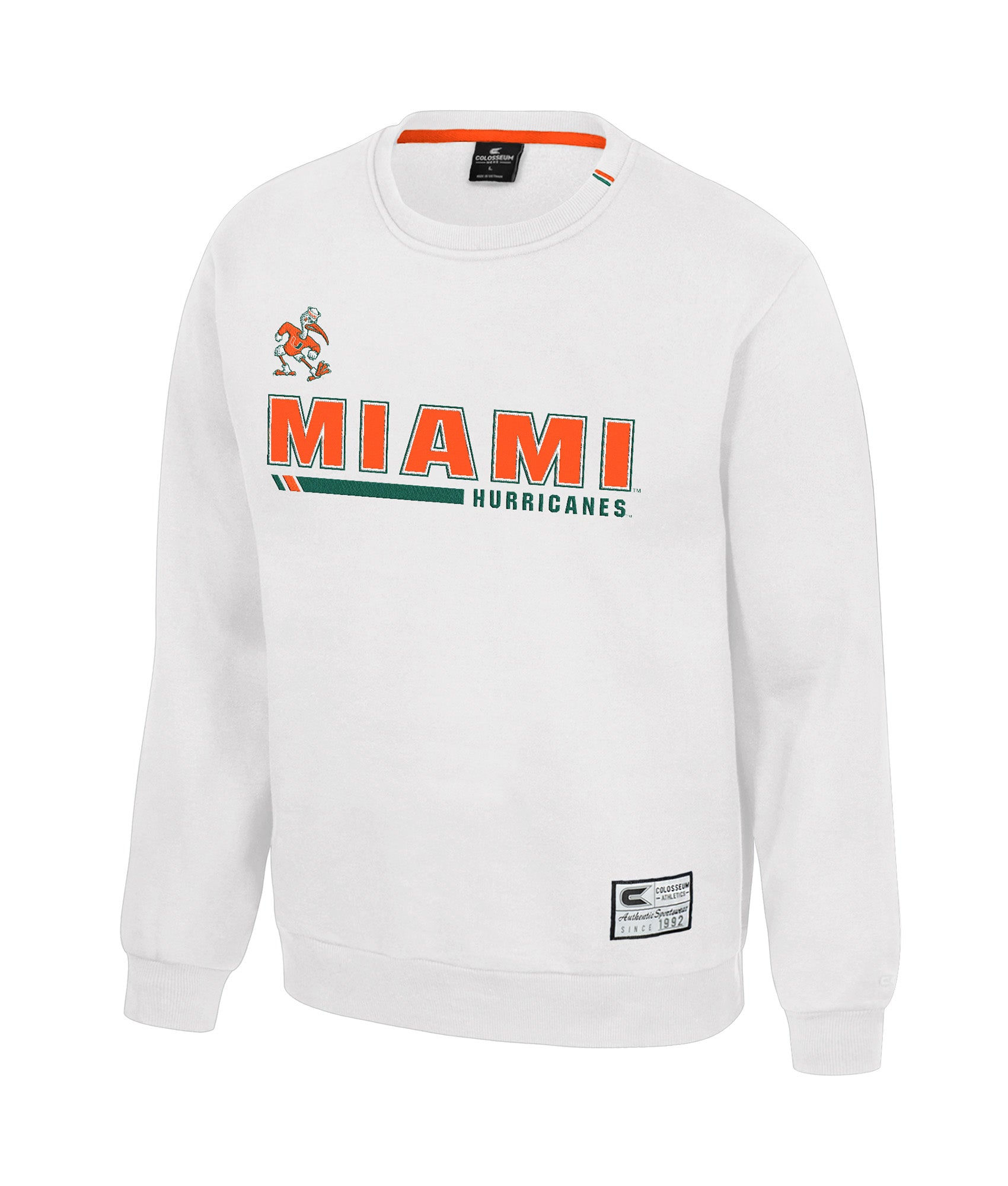 Miami Hurricanes Colosseum Charlie Sebastian Crew Sweater - White