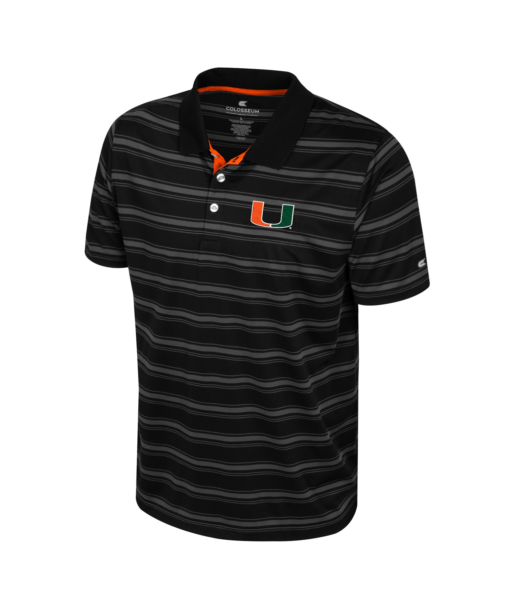 Miami Hurricanes Colosseum MEN'S MILK STEAK POLO - BLACK