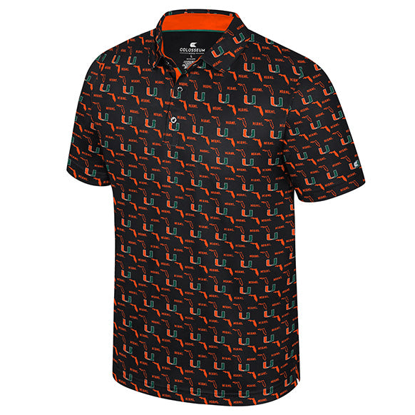 Miami Hurricanes Colosseum Sublimated Truthsayer Polo - Black
