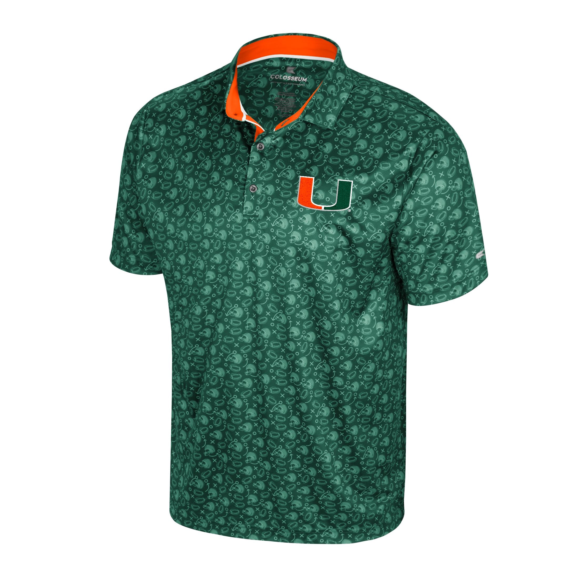 Miami Hurricanes Colosseum Game Play Polo - Green