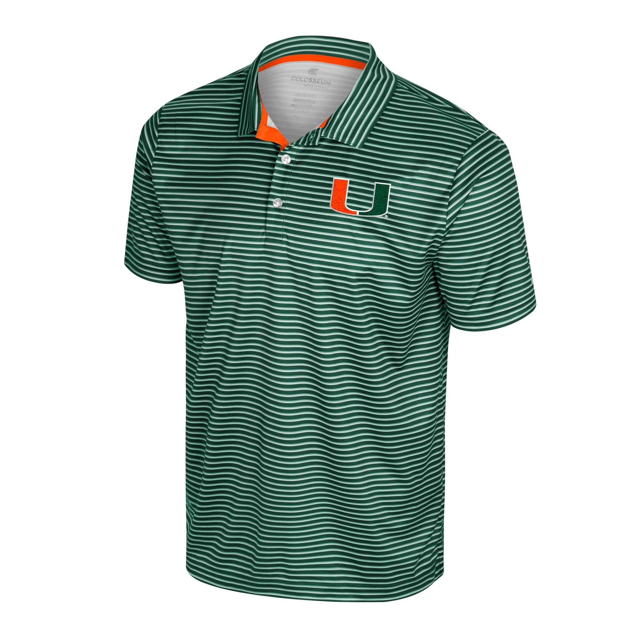 Miami Hurricanes Colosseum Staff Striped Polo - Green