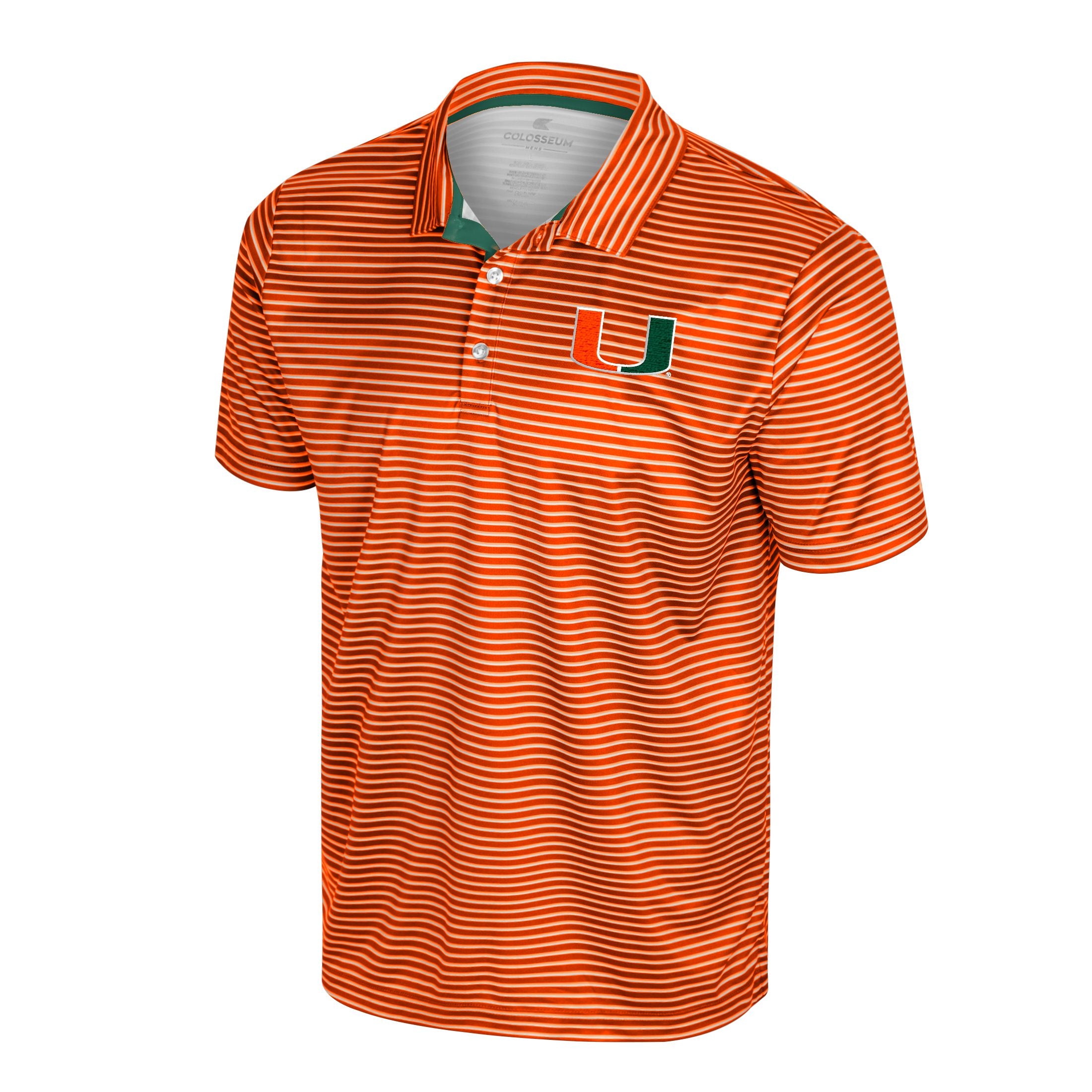 Miami Hurricanes Colosseum Staff Striped Polo - Orange