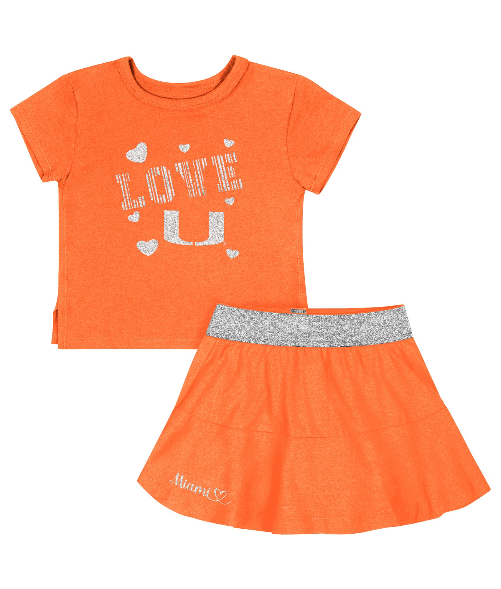 Miami Hurricanes Colosseum Toddler Cloud Kingdom T-Shirt/Dress Set - Orange