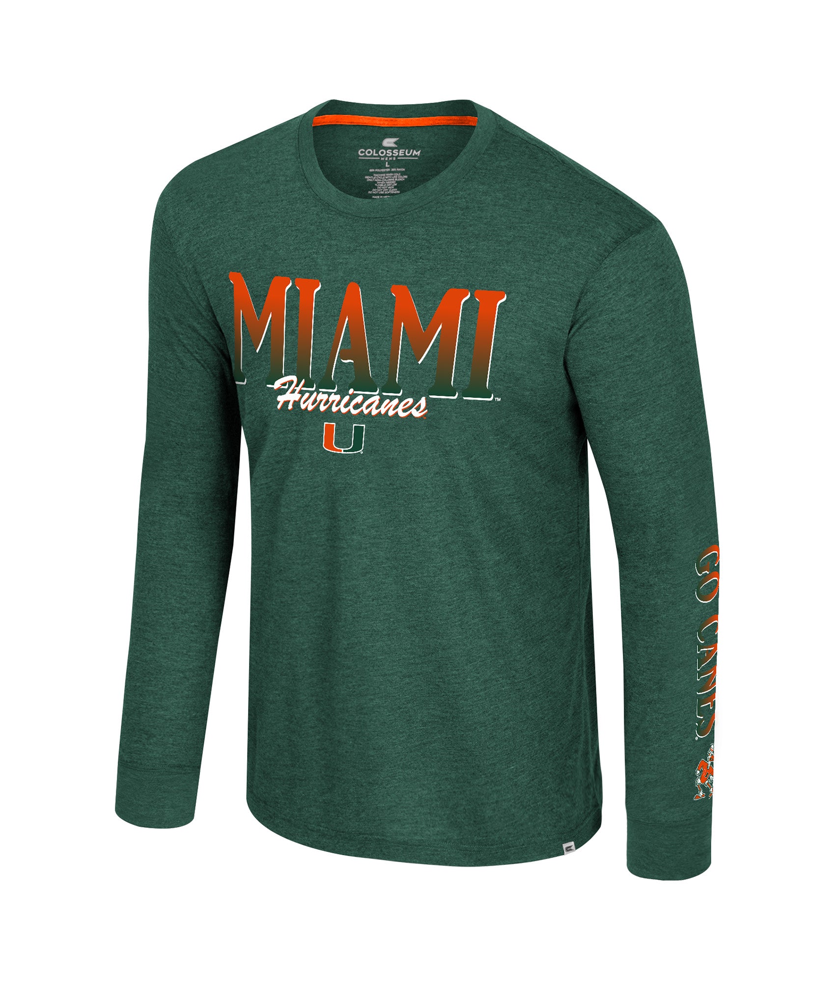 Miami Hurricanes Colosseum Frank L/S T-Shirt - Green