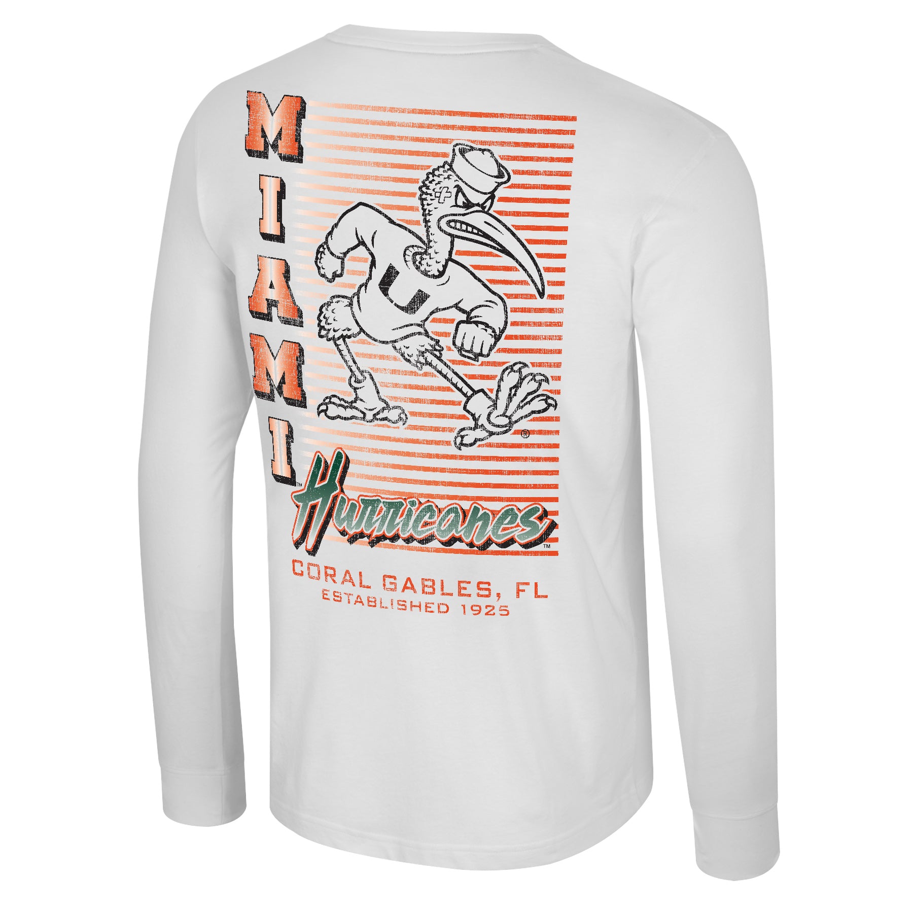 Miami Hurricanes The Yard by Colosseum Lasso The Moon  L/S T-Shirt - White