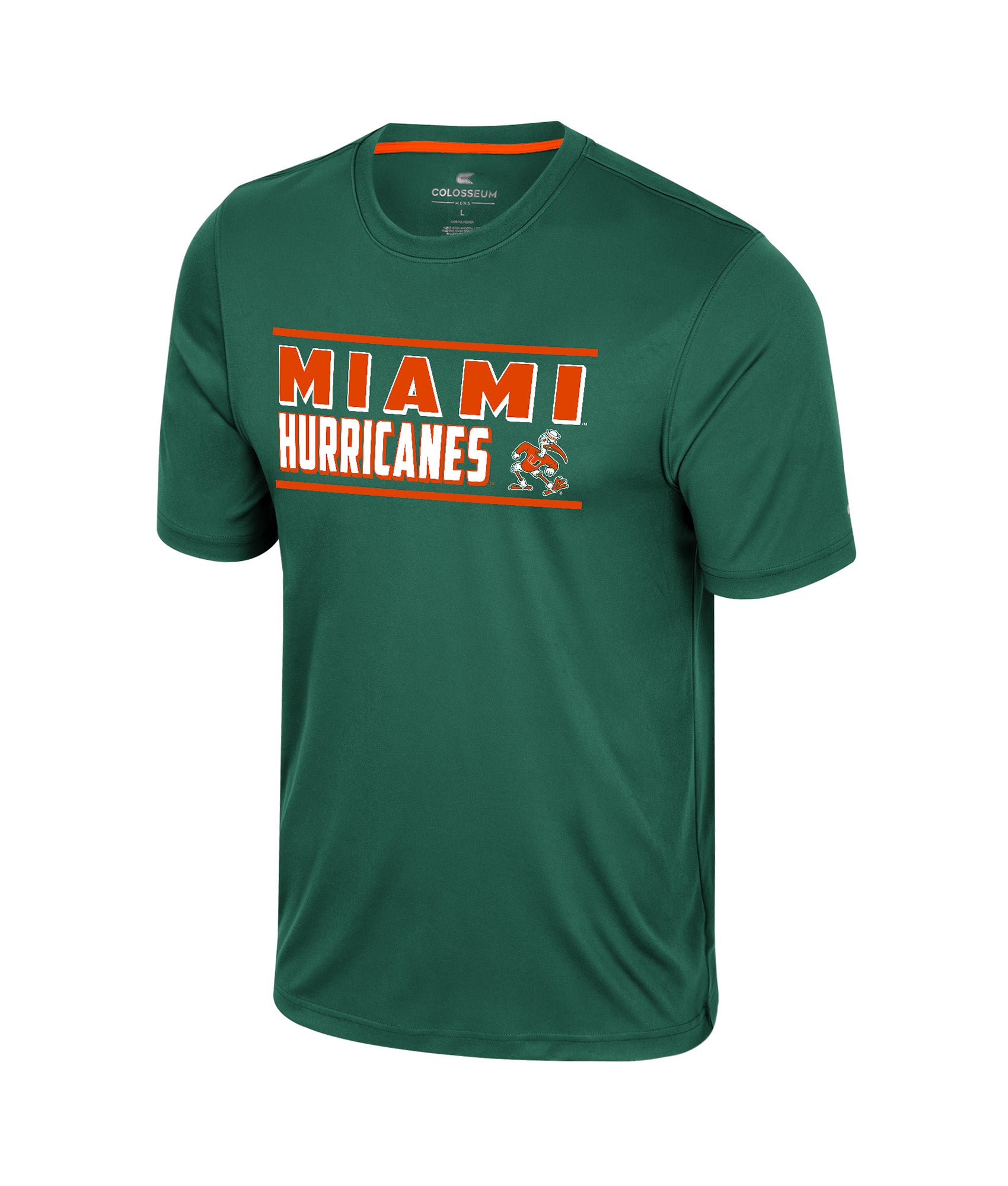 Miami Hurricanes Colosseum Bird Law T-Shirt - Green