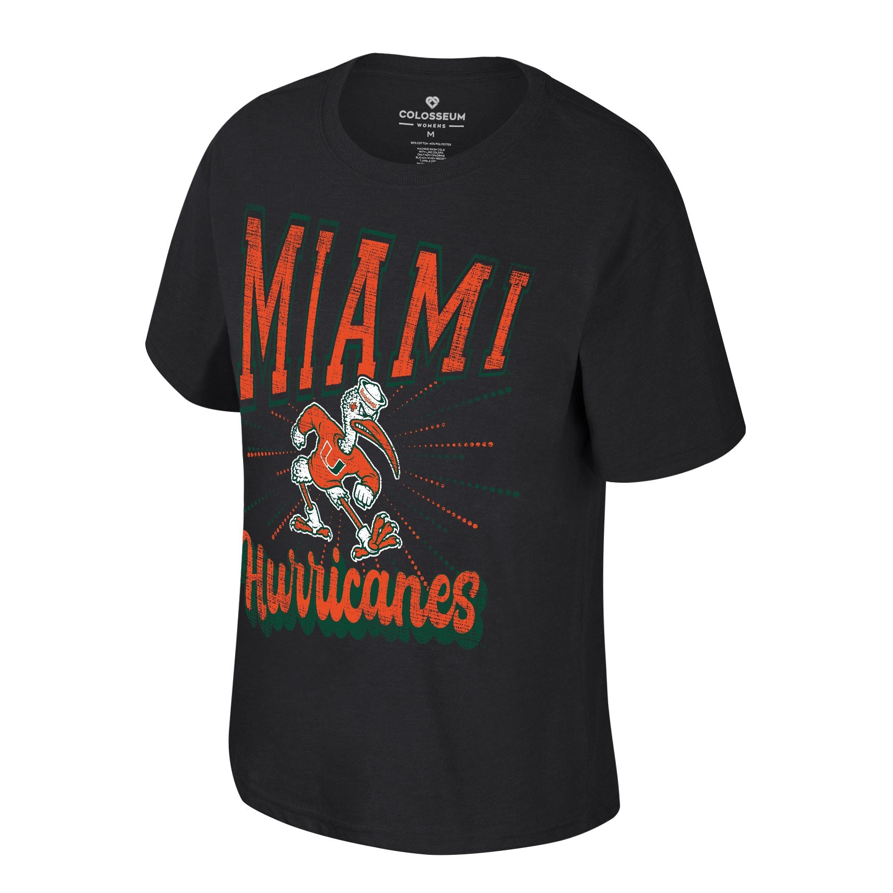 Miami Hurricanes Colosseum Oz Sebastian Oversized T-Shirt - Black