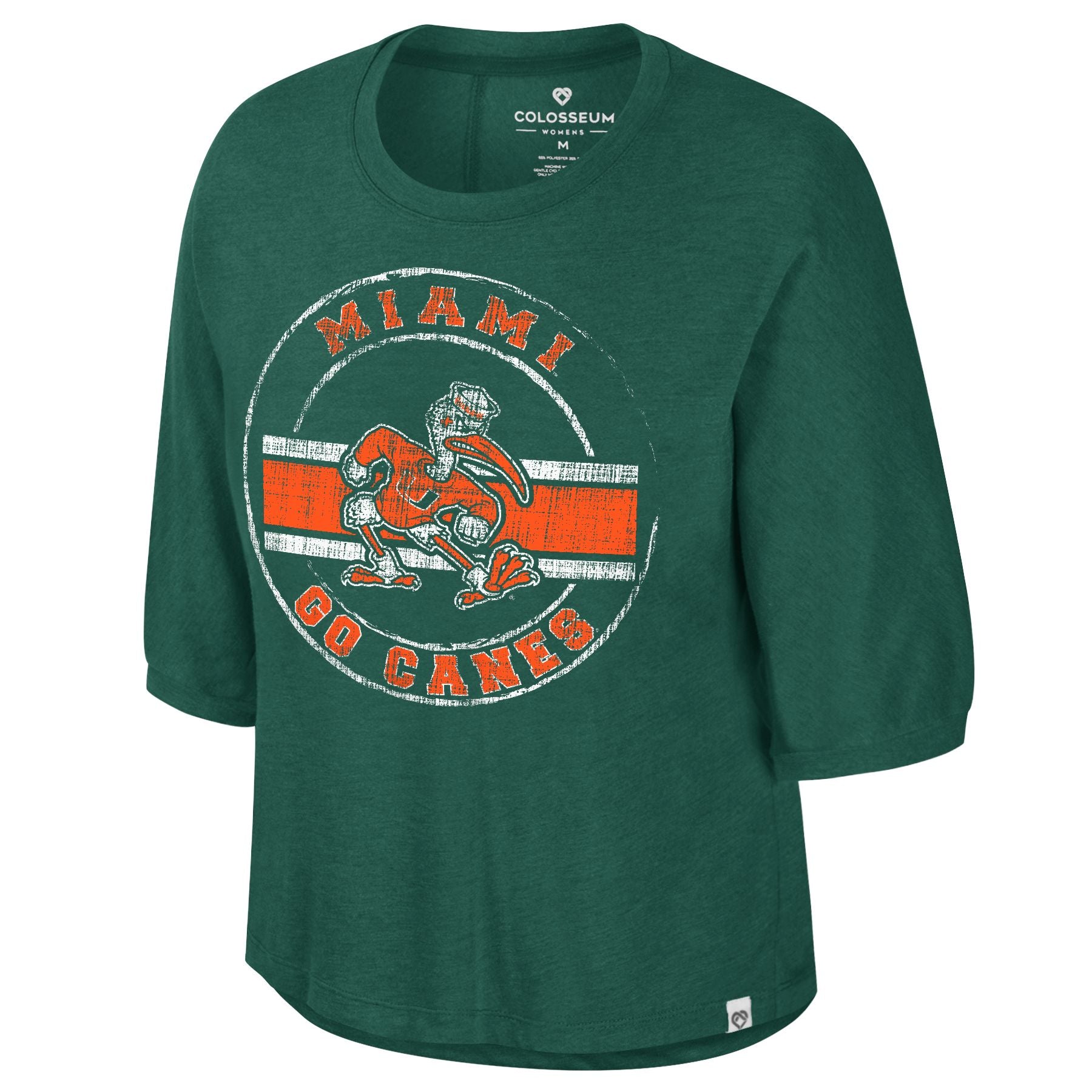 Miami Hurricanes Colosseum Women's Elphaba Dolman T-Shirt - Green