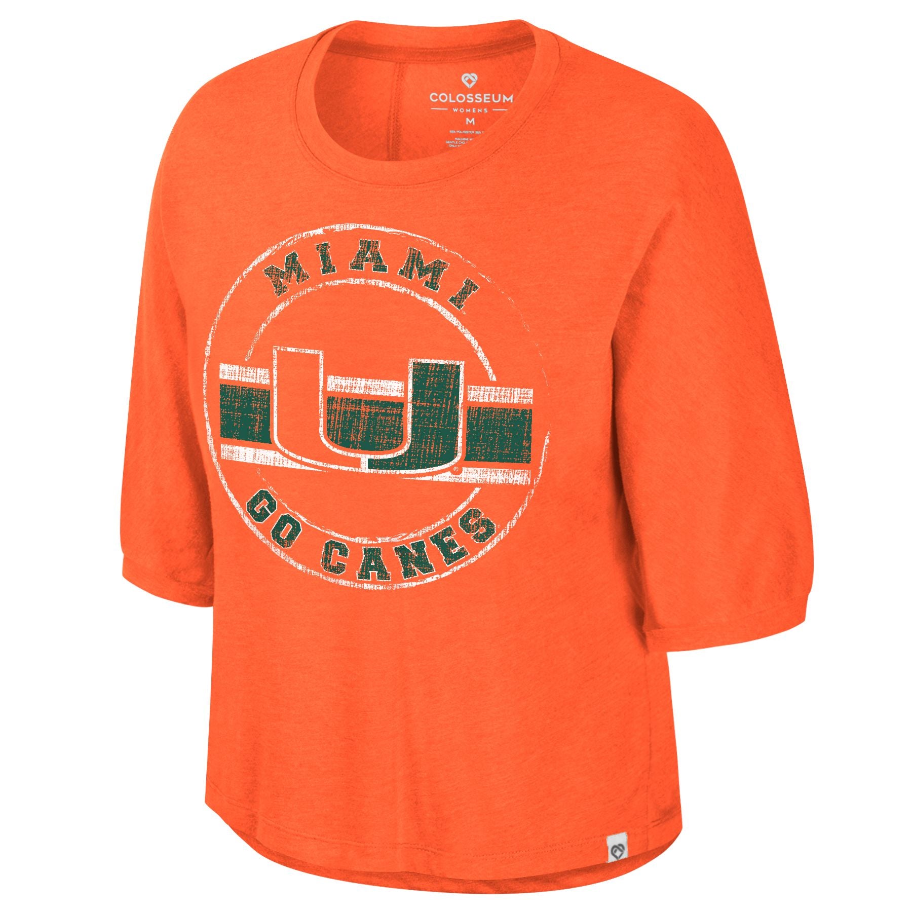 Miami Hurricanes Colosseum Women's Elphaba Dolman T-Shirt - Orange