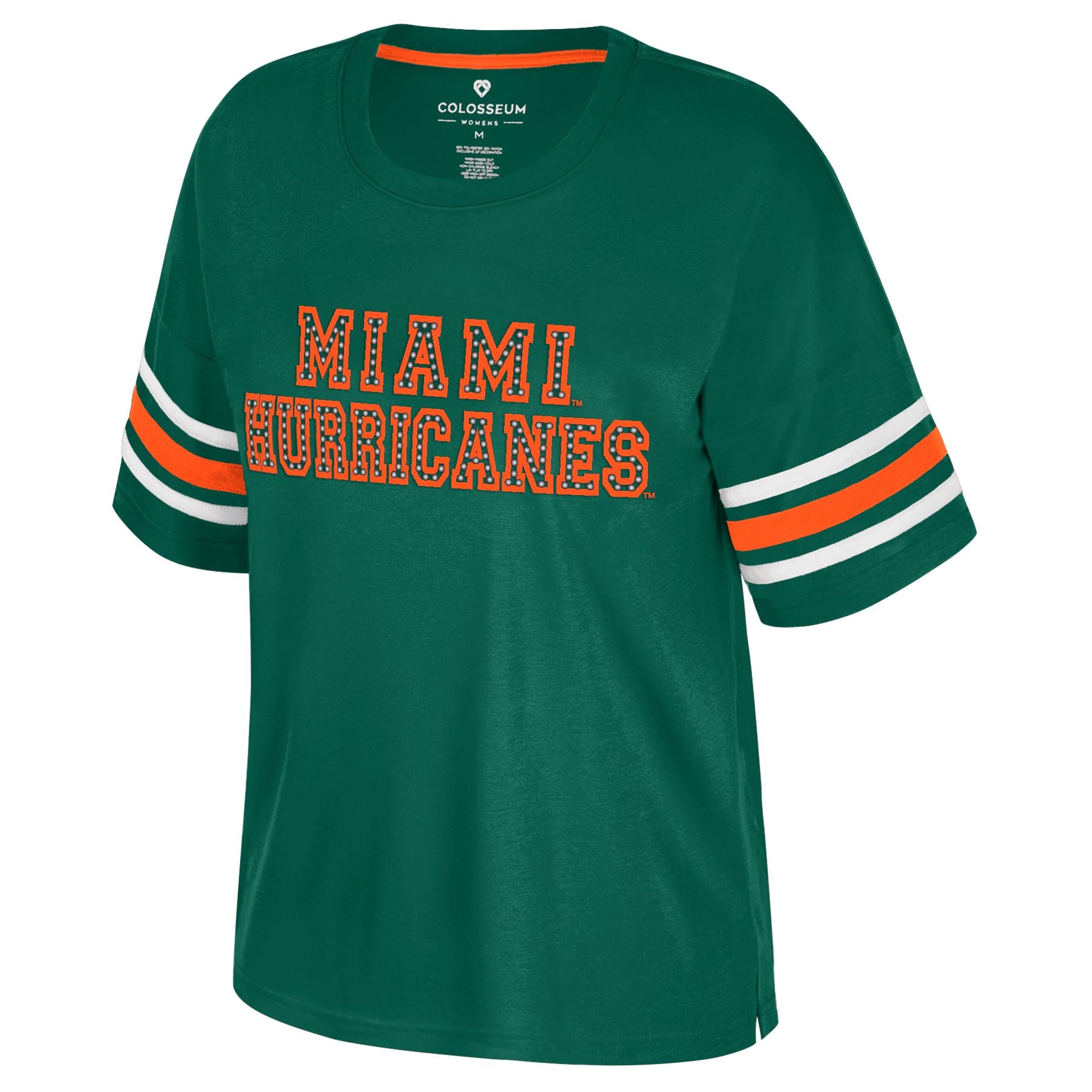 Miami Hurricanes Colosseum Tina Studded T-Shirt - Green