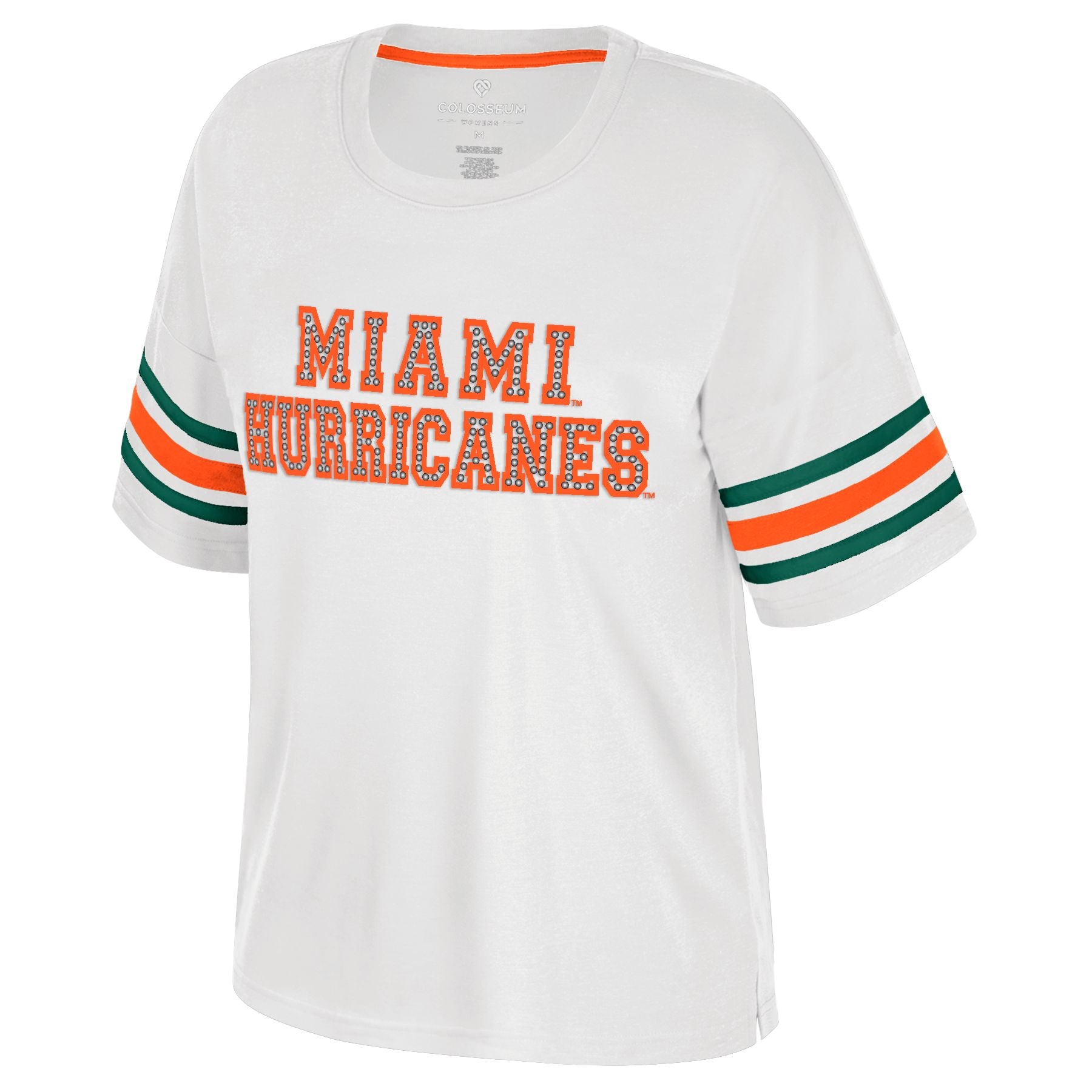 Miami Hurricanes Colosseum Tina Studded T-Shirt - White