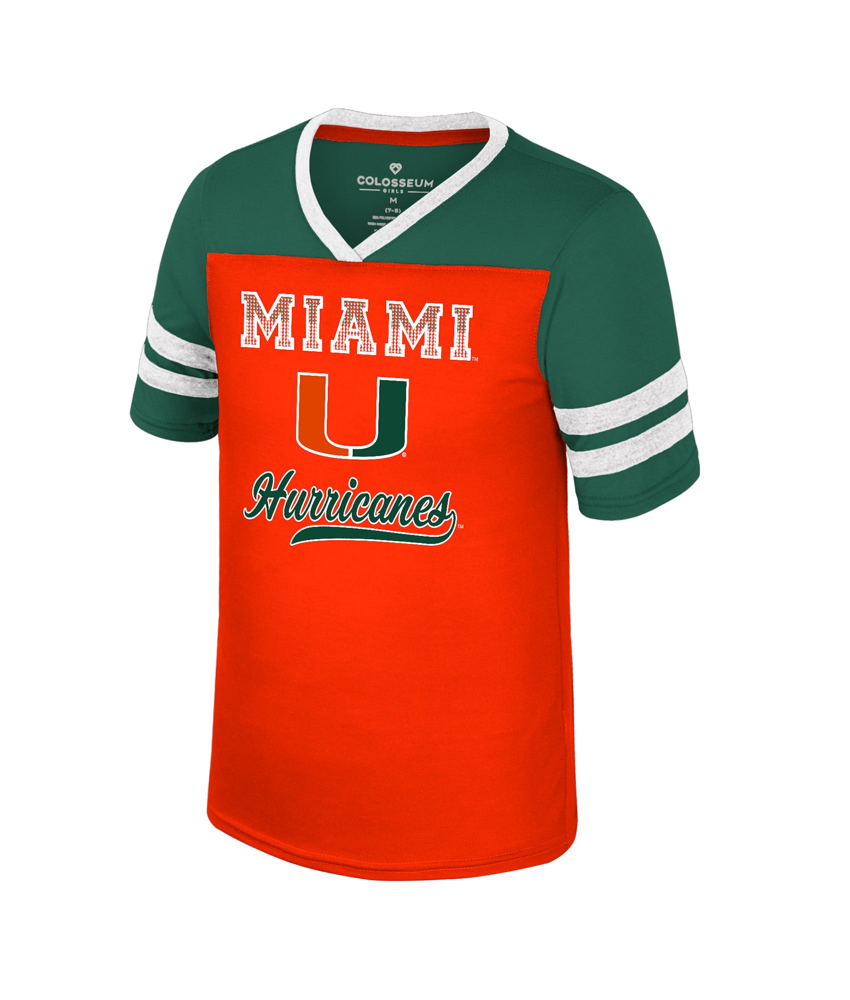 Miami Hurricanes Colosseum Girls Princess Bubblegum Bling T-Shirt - Orange