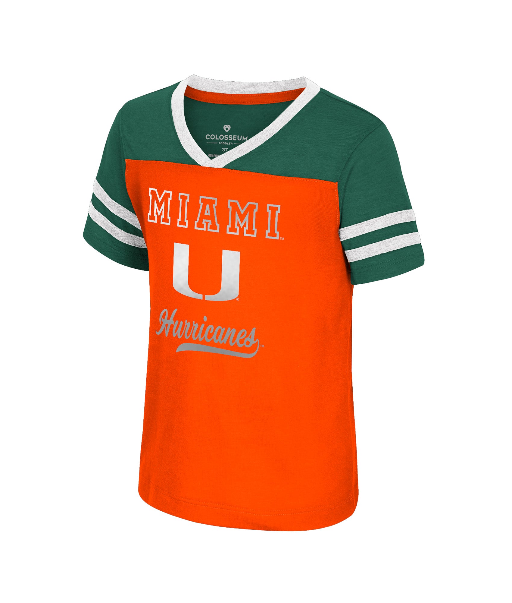Miami Hurricanes Colosseum Toddler Princess Bubblegum Bling T-Shirt - Orange-Green