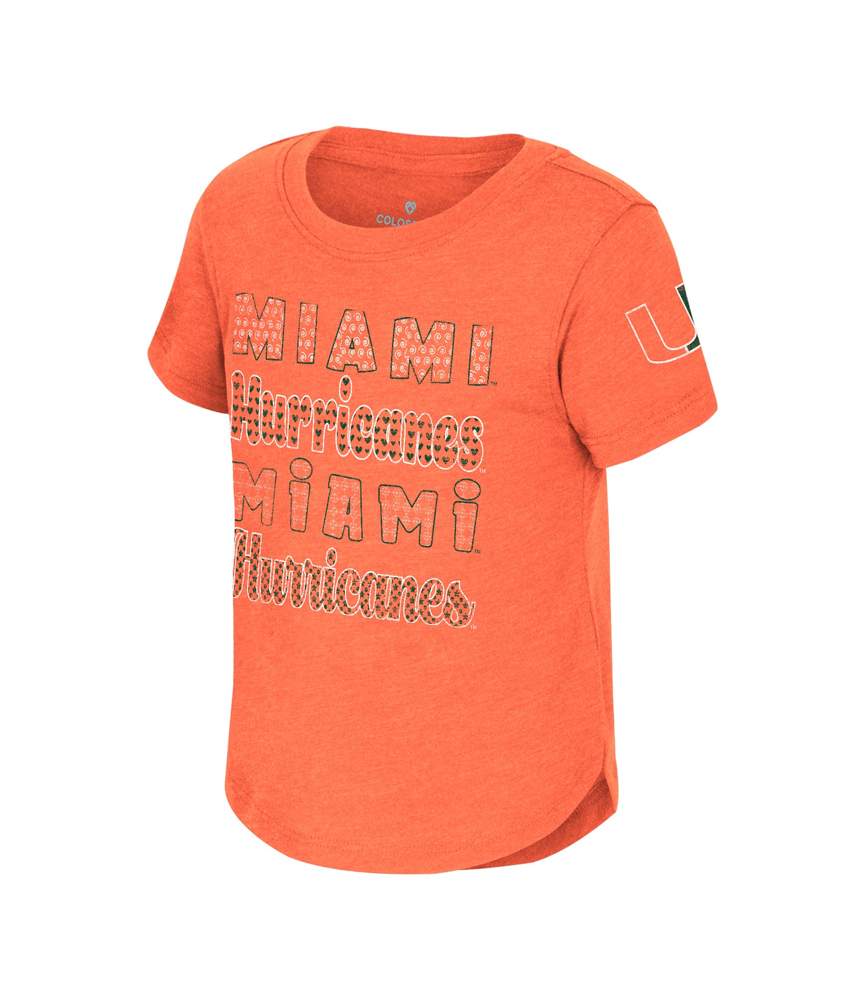 Miami Hurricanes Colosseum Toddler Flame Princess T-Shirt - Orange